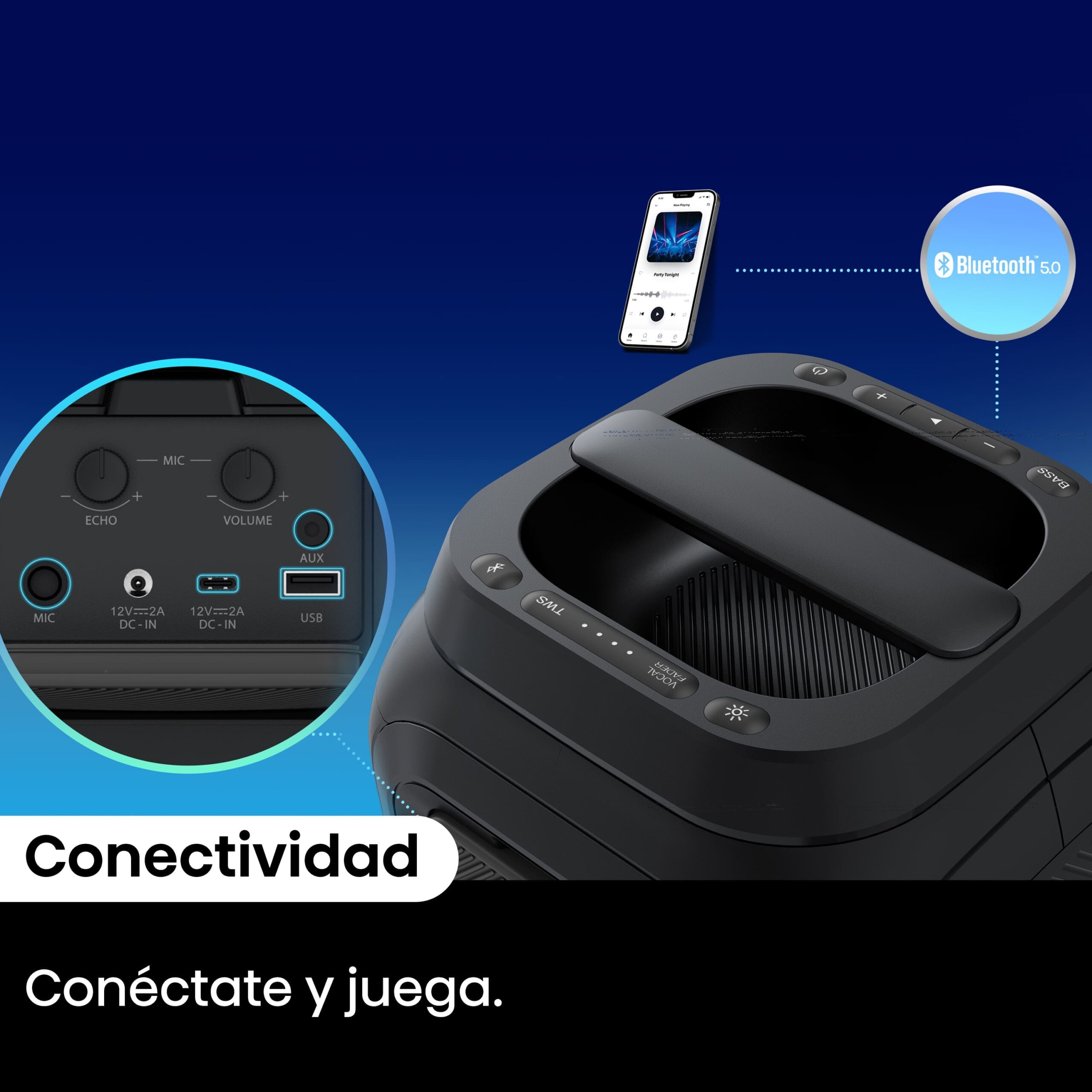 Hisense - Party Rocket HP160 – Altavoz compacto 160W, bluetooth