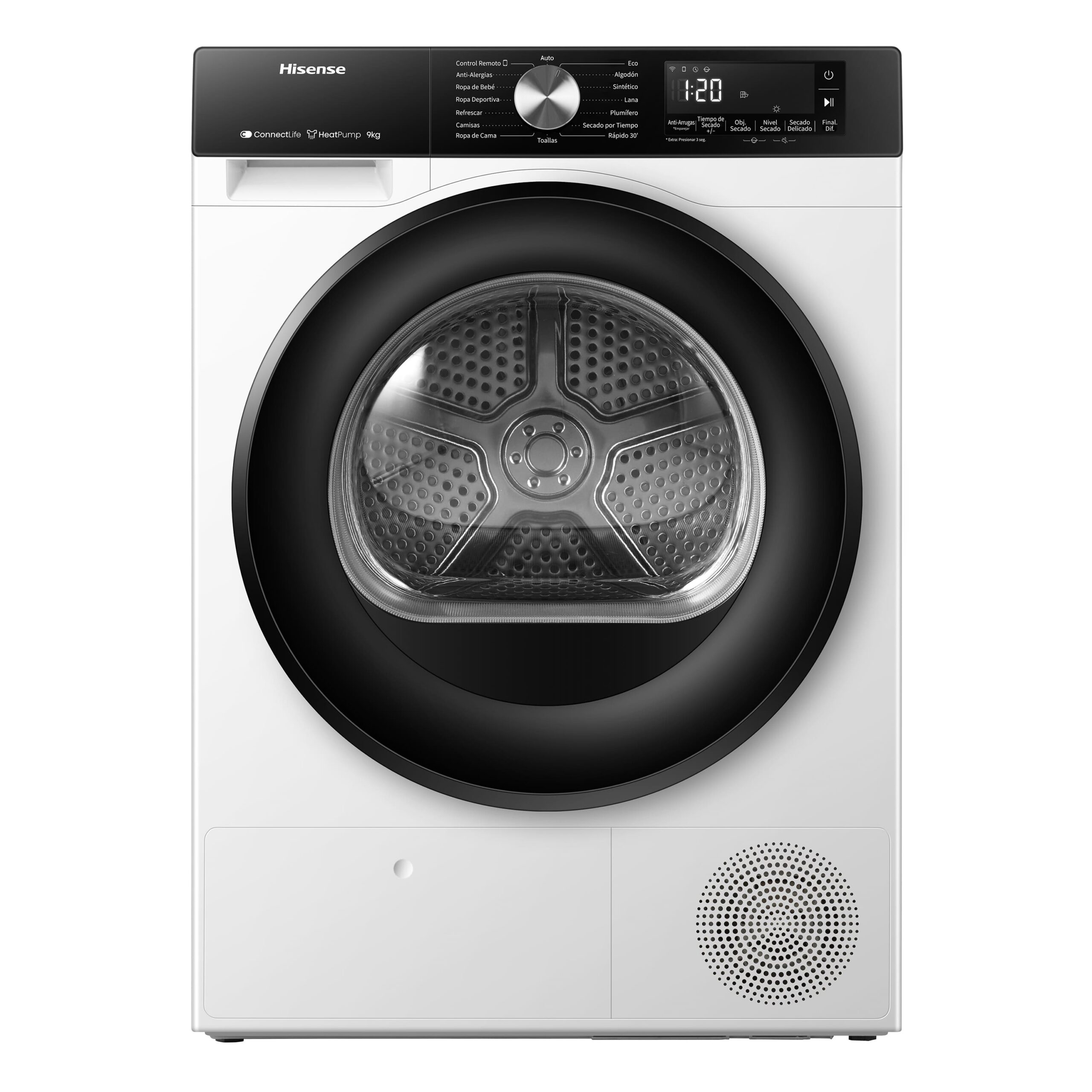 Hisense - DH3S902BWCC – Secadora De Libre Instalación, Clase C, Capacidad 9 kg, Color Blanco