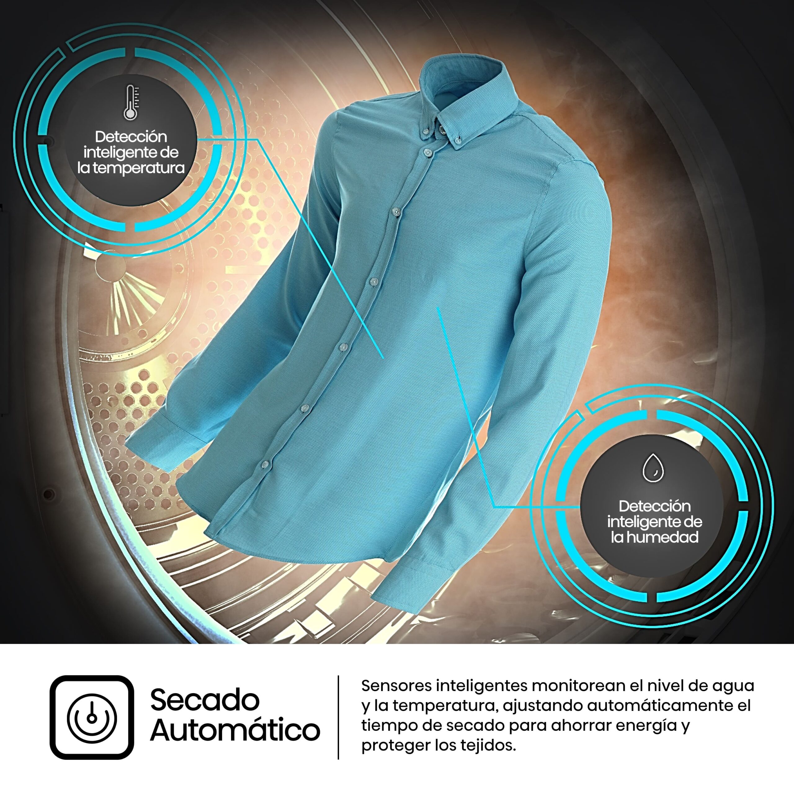 Hisense - DH3S902BWCC – Secadora De Libre Instalación, Clase C, Capacidad 9 kg, Color Blanco