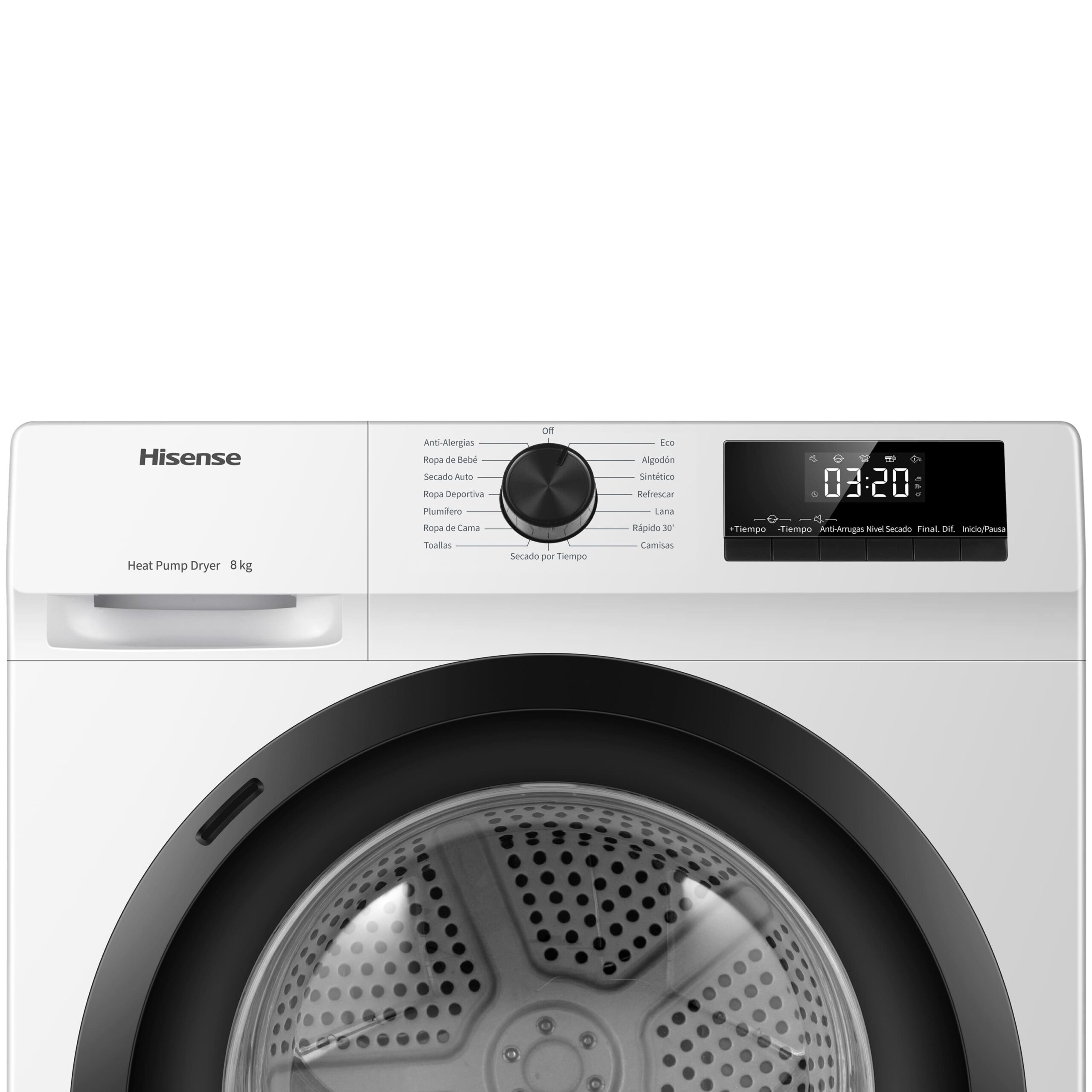 Hisense - DHQE800BW2 – Secadora, Clase D, Capacidad 8 Kg, Color Blanco