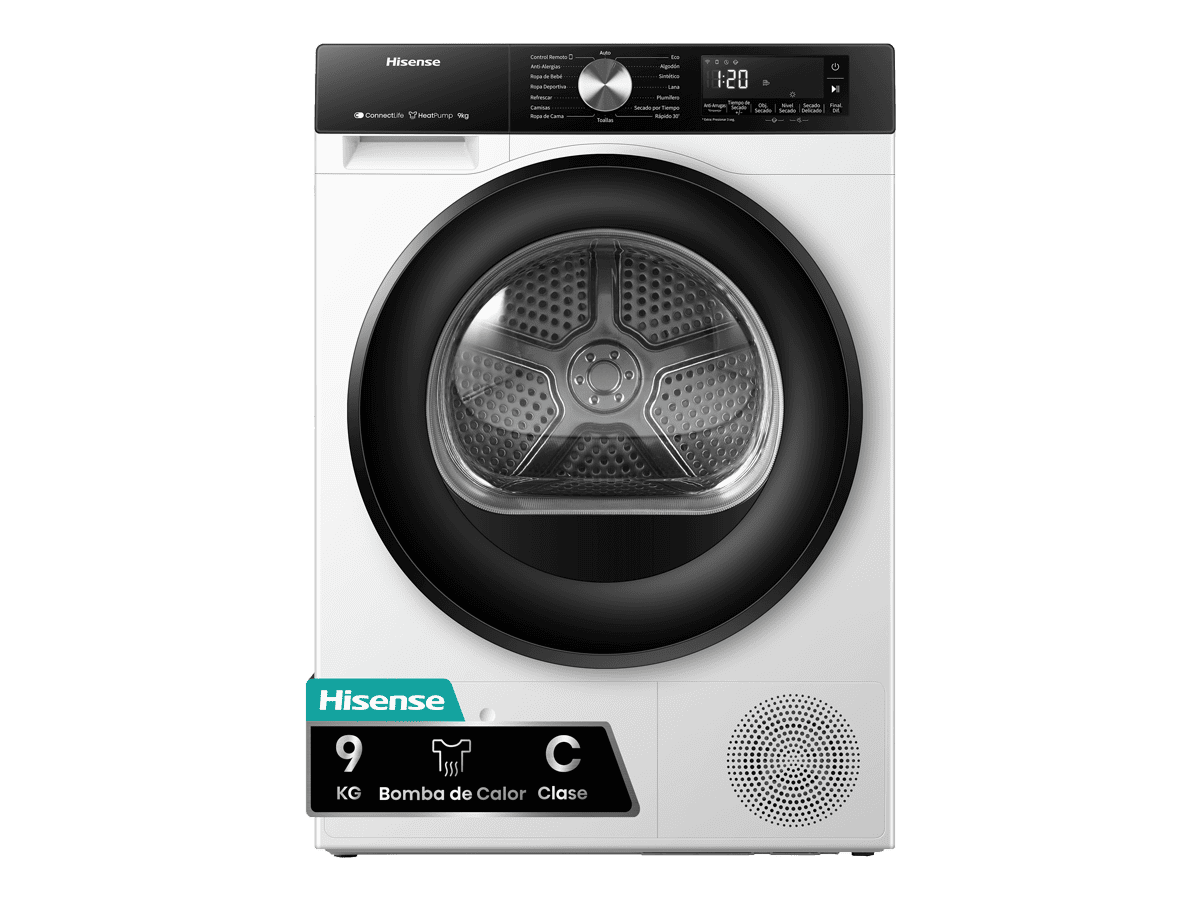 DH3S902BWCC - Secadora De Libre Instalación, Clase C, Capacidad 9 kg, Color Blanco