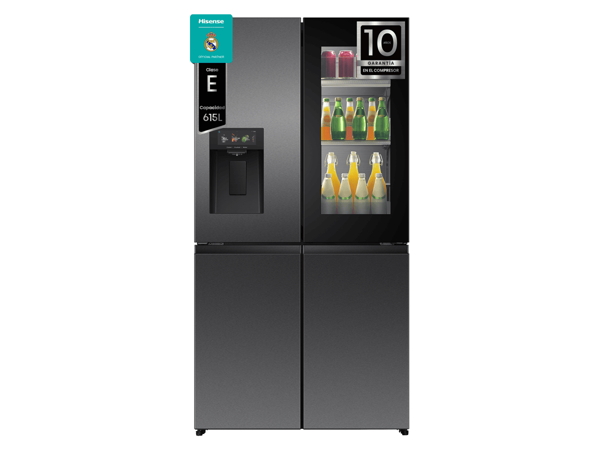 RQ600P7SKE - Americano 4 Puertas De Libre Instalación, Clase E, Capacidad 615L, Color Dark Inox (Negro)