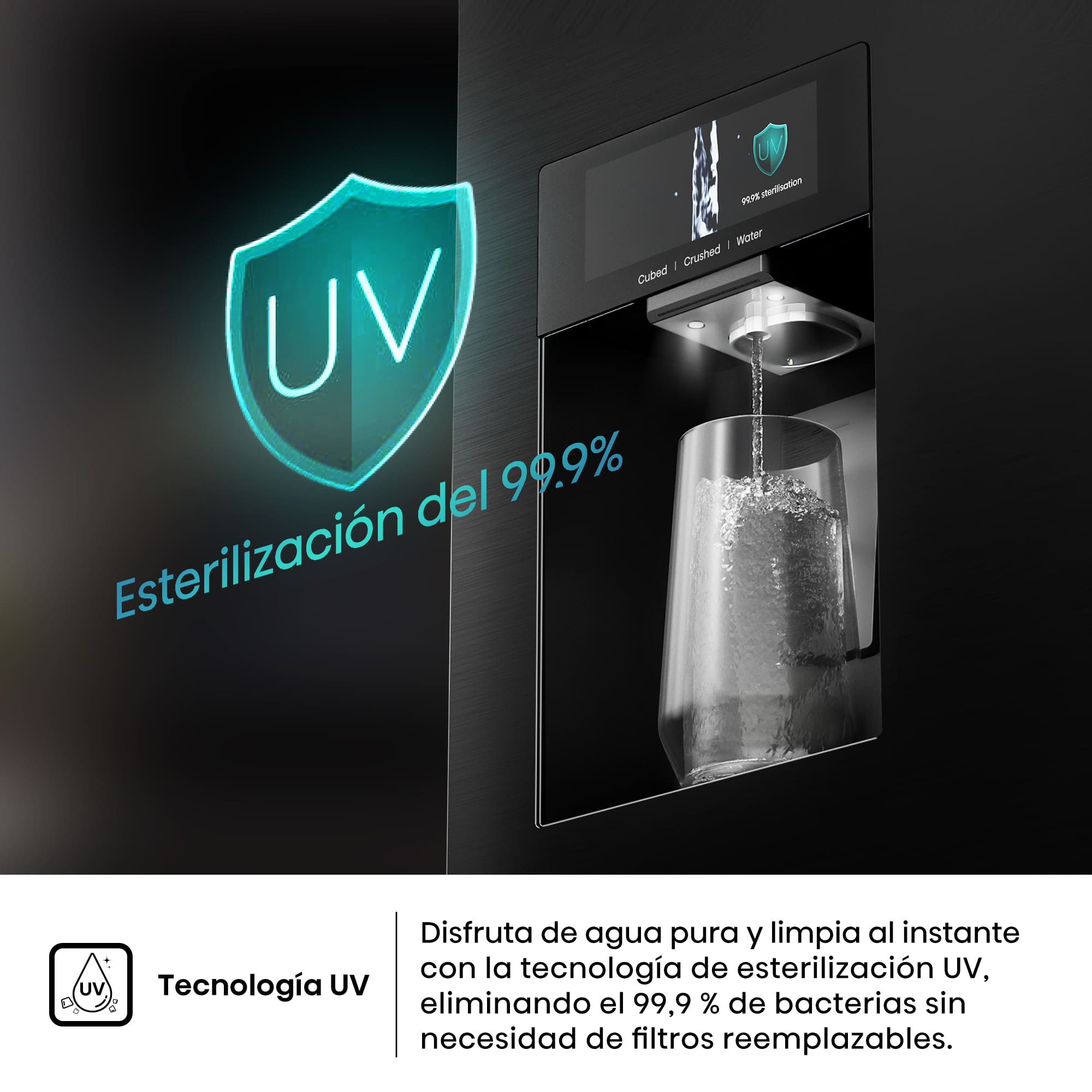 Hisense - RQ600P7SKE – Americano 4 Puertas De Libre Instalación, Clase E, Capacidad 615L, Color Dark Inox (Negro)