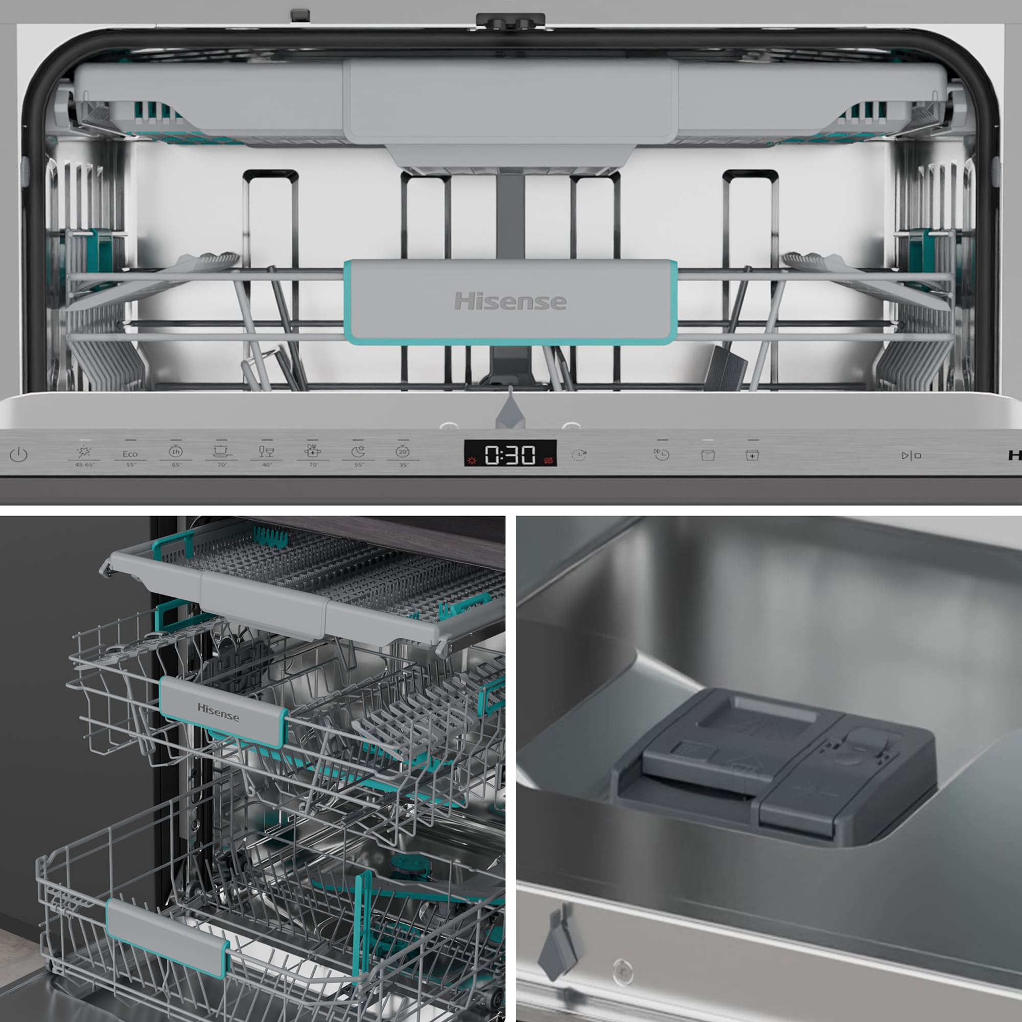 Hisense - HV16A – Lavavajillas 60Cm De Integración, Clase A, Capacidad 16 Serv.
