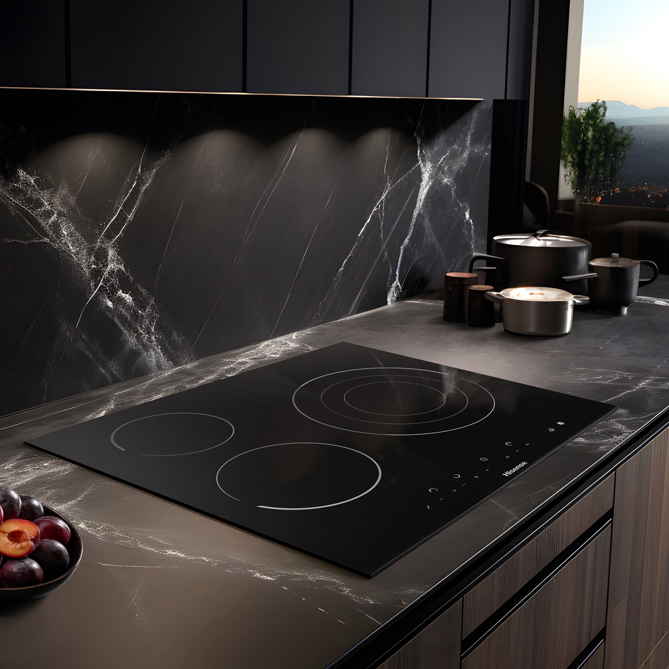 Hisense - E6322C – Placa, Vitroceramica, 3 Zonas, Negro