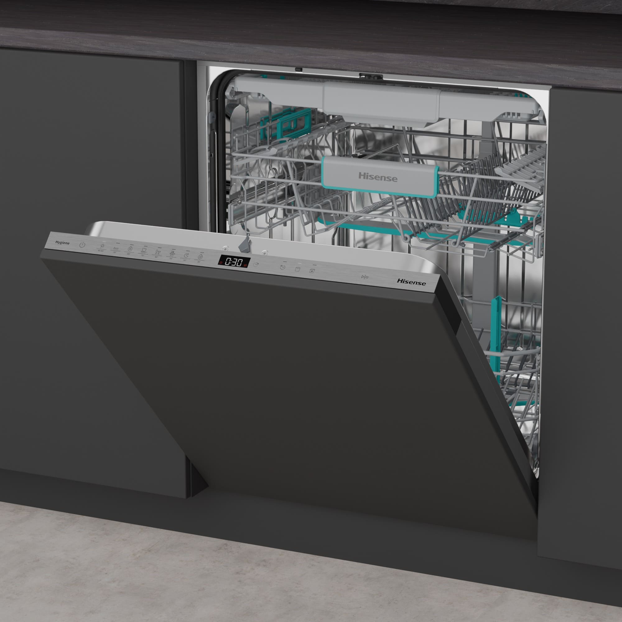 Hisense - HV16A – Lavavajillas 60Cm De Integración, Clase A, Capacidad 16 Serv.