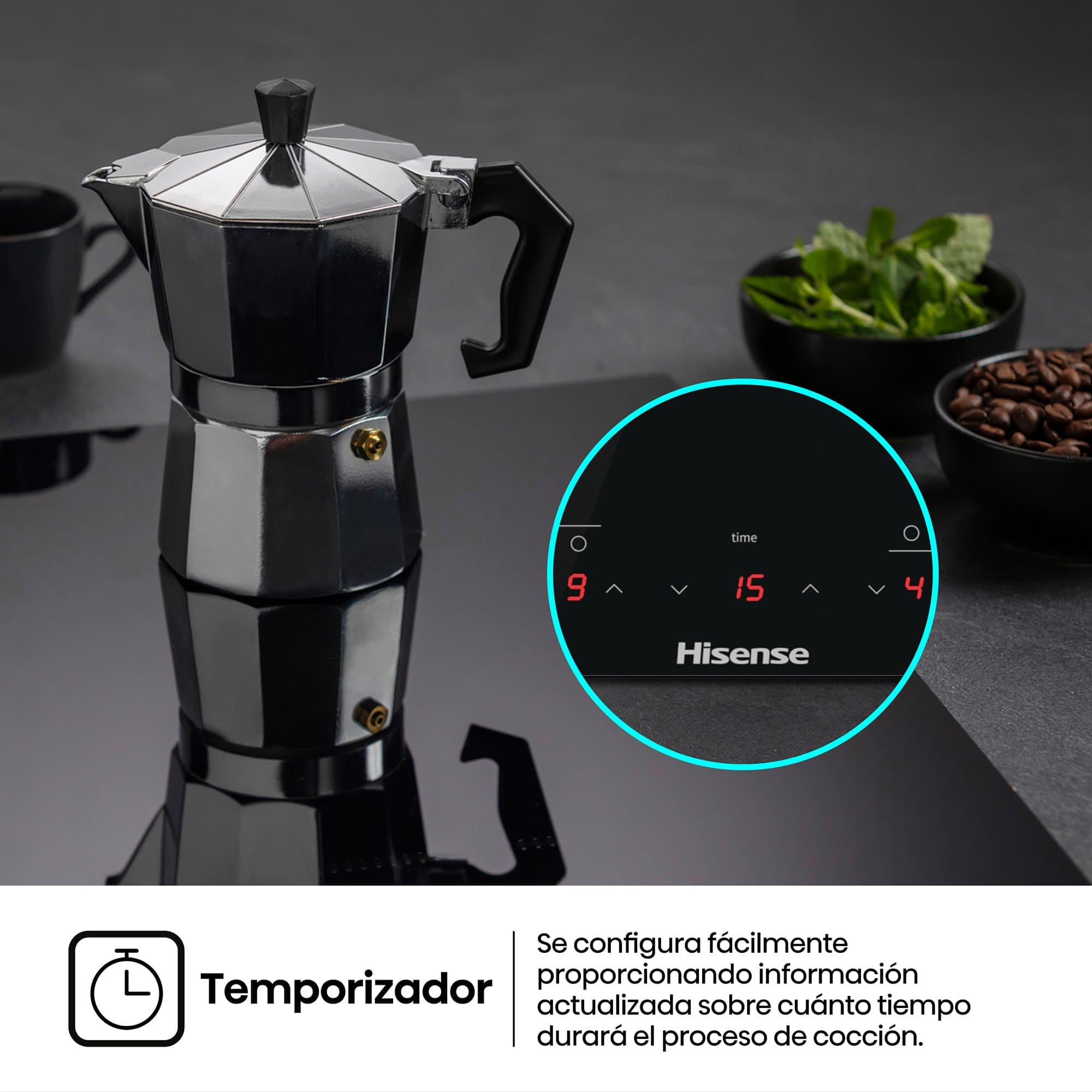 Hisense - E6332BSCE – Placa Vitroceramica, 3 Zonas , Capacidad 5700W, Color Cristal Negro