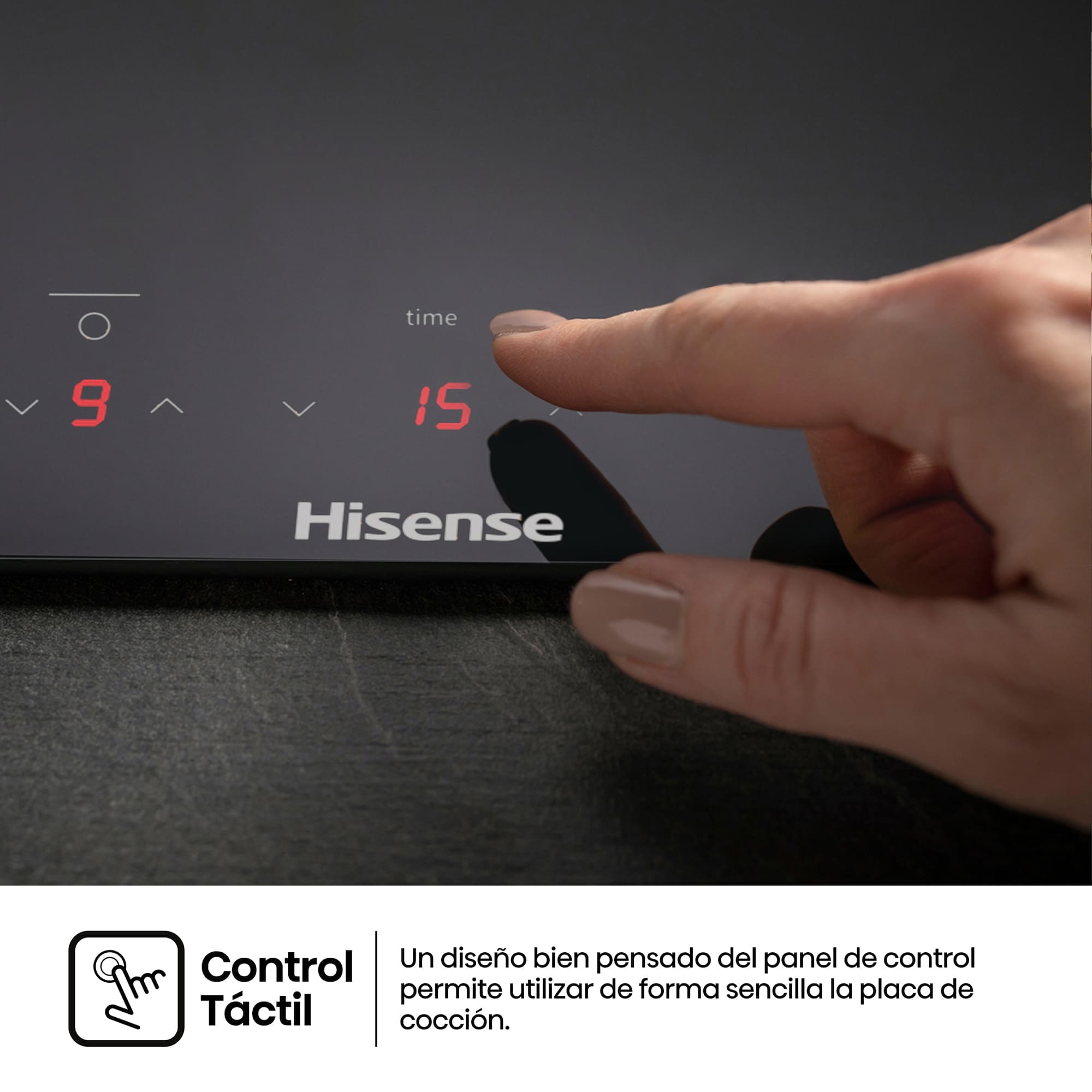 Hisense - E6332BSCE – Placa Vitroceramica, 3 Zonas , Capacidad 5700W, Color Cristal Negro