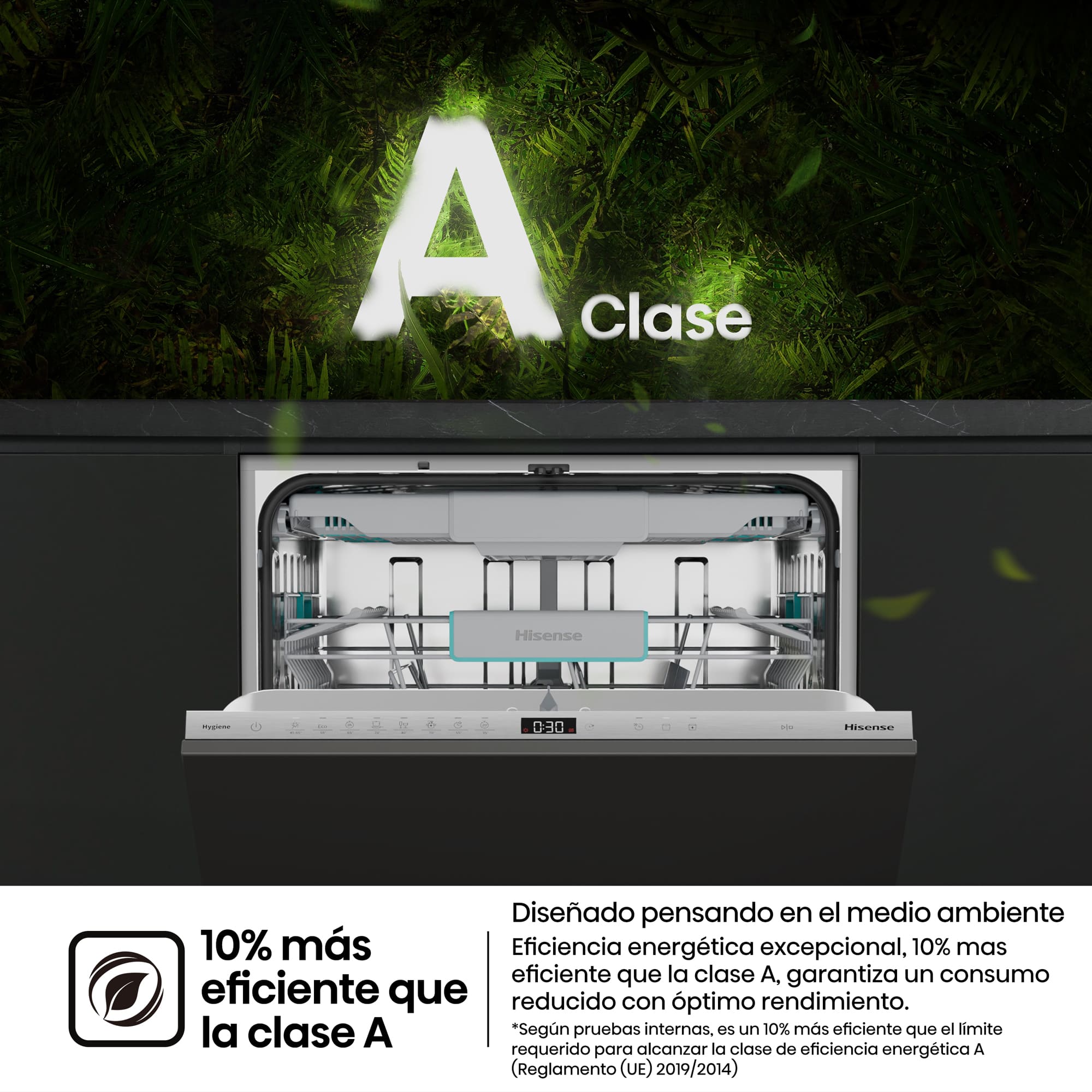 Hisense - HV16A – Lavavajillas 60Cm De Integración, Clase A, Capacidad 16 Serv.