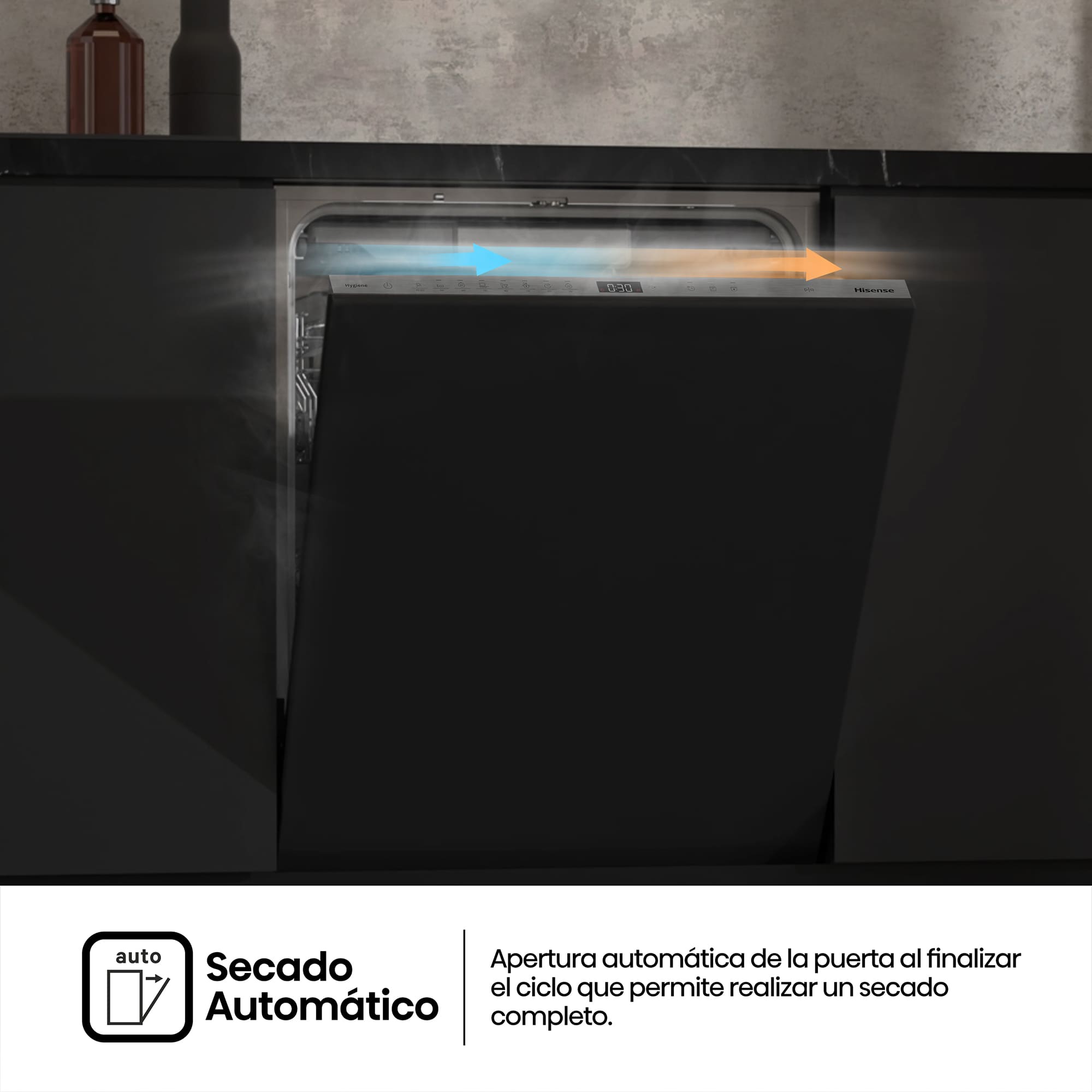 Hisense - HV16A – Lavavajillas 60Cm De Integración, Clase A, Capacidad 16 Serv.