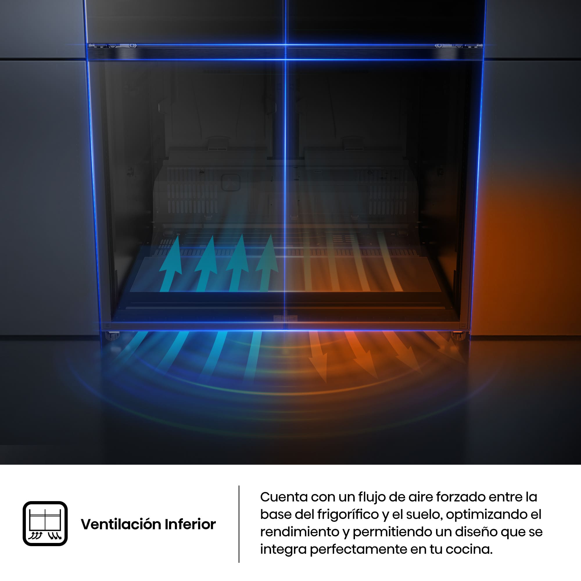 Hisense - RQ768N4GBE – Americano 4 Puertas Kitchen Fit de Libre Instalación, Clase E, Capacidad 591L, Color Cristal Negro