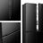 Americanos Cross Door RQ768N4GBE – Americano 4 Puertas Kitchen Fit de Libre Instalación, Clase E, Capacidad 591L, Color Cristal Negro