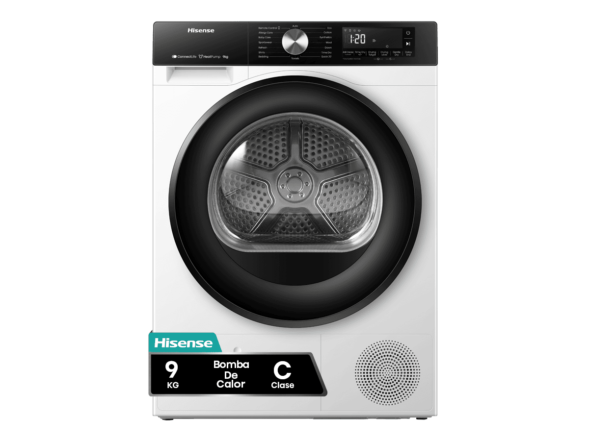 DH3S902BWCC - Secadora De Libre Instalación, Clase C, Capacidad 9 kg, Color Blanco