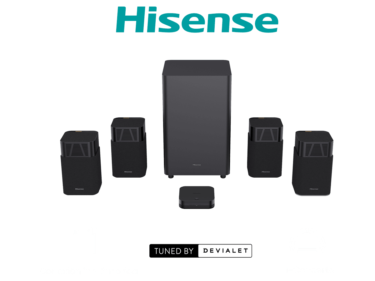 Hisense HT - Saturn - Sistema de cine en casa 4.1.2, 13 altavoces, Subwoofer