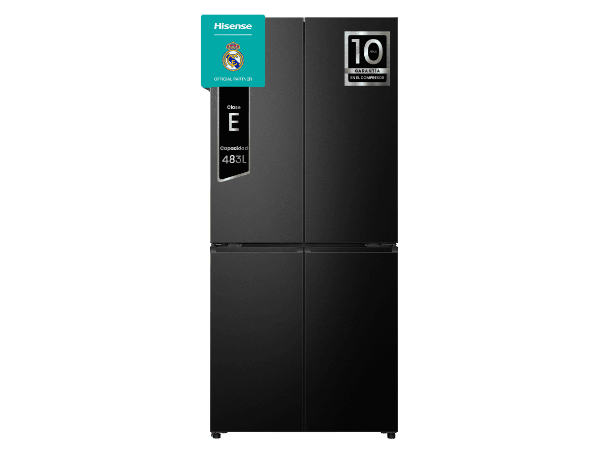 RQ5P470SAFE - Americano 4 Puertas De Libre Instalación, Clase E, Capacidad 483L, Color Negro