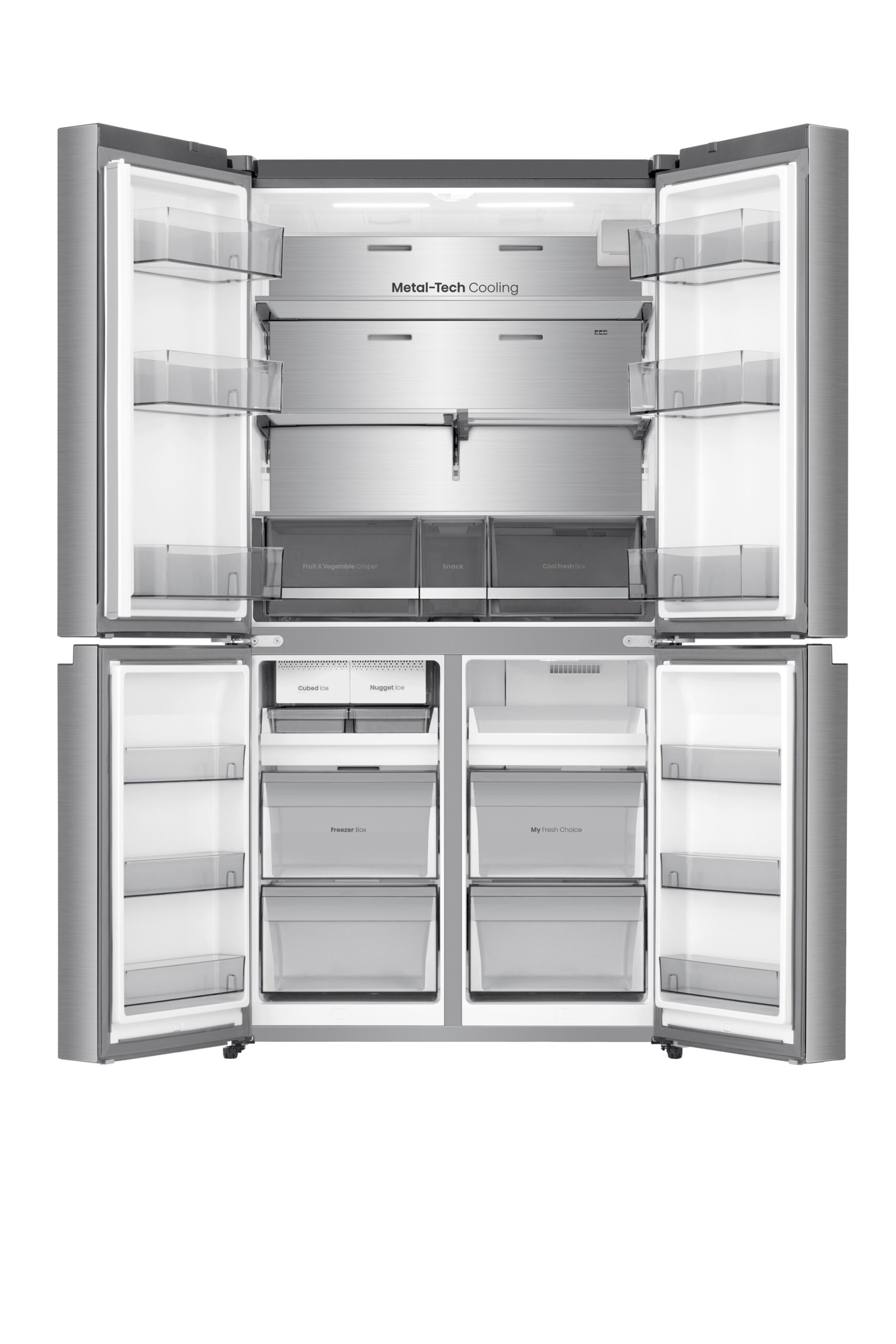 Hisense - RQ640P5SSD – Americano 4 Puertas De Libre Instalación, Clase D, Capacidad 640L, Color Inox