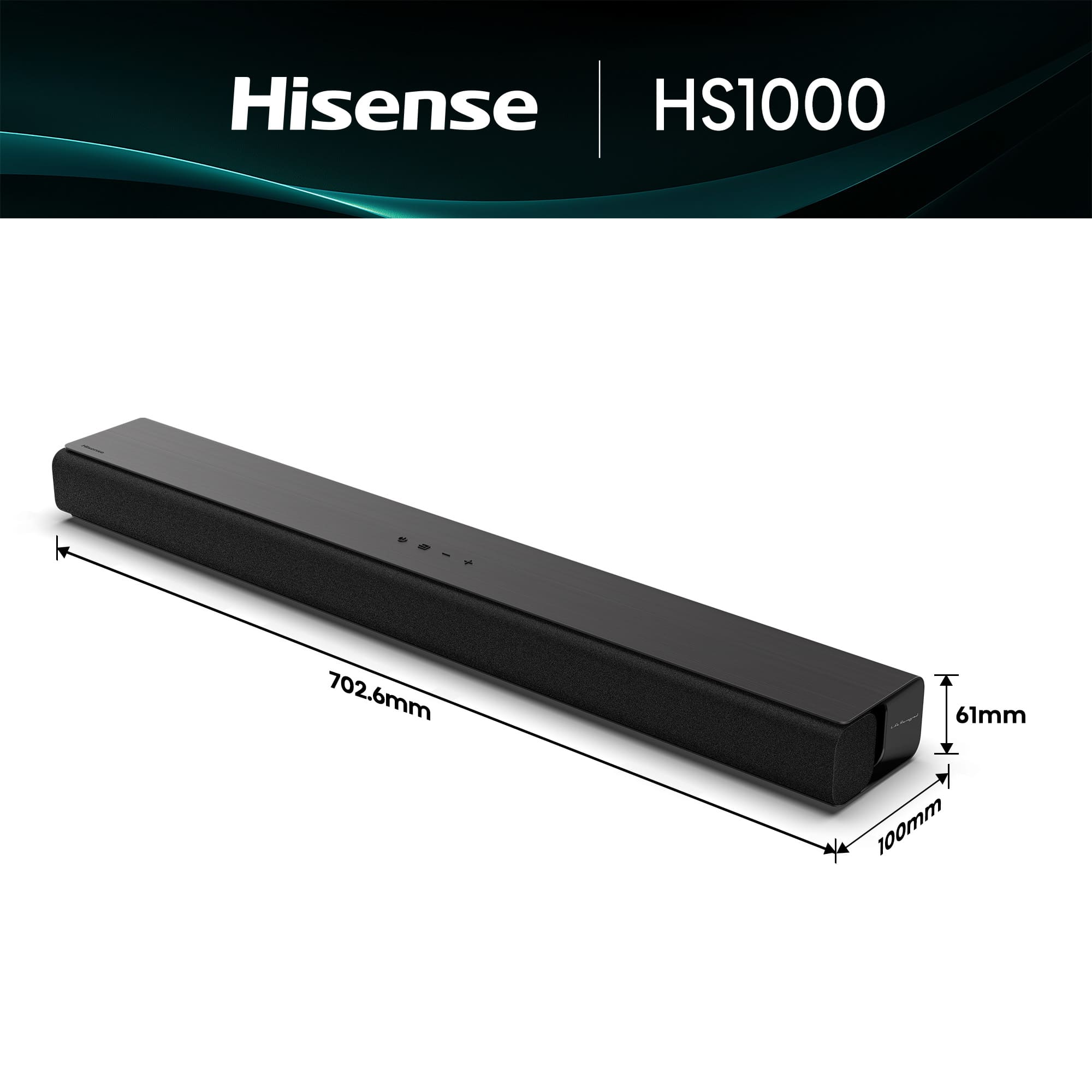 Hisense - Hisense HS1000 – Barra de Sonido 2.0, 120W, Dolby Audio