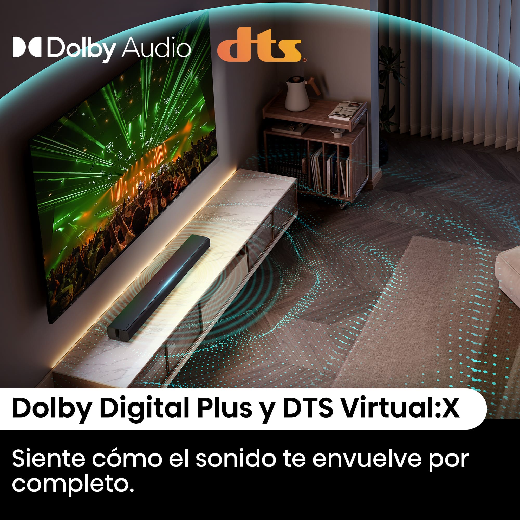 Hisense - Hisense HS1000 – Barra de Sonido 2.0, 120W, Dolby Audio