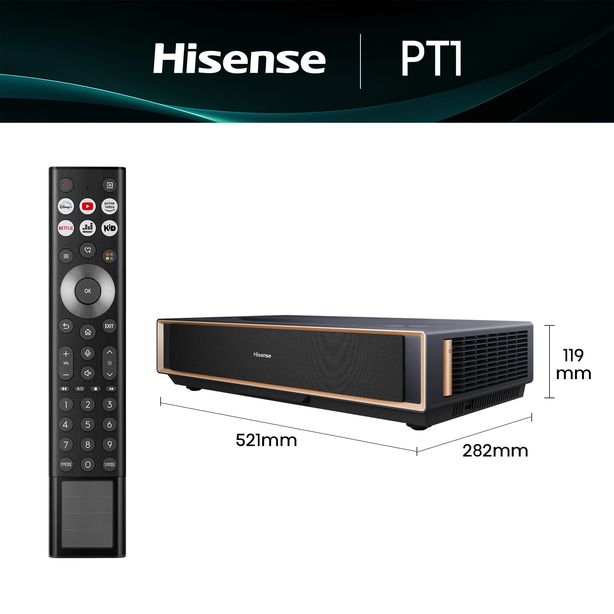 Hisense - Hisense PT1 – Proyector Láser Tricroma UHD 4K Smart TV de Tiro Corto