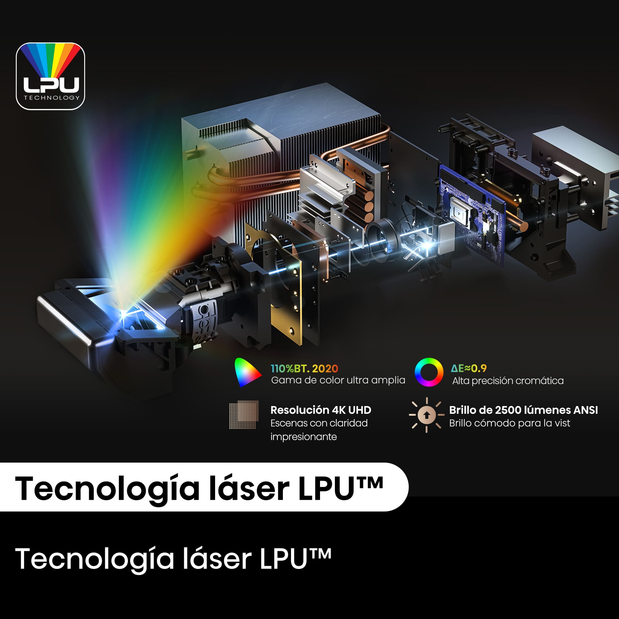 Hisense - Hisense PT1 – Proyector Láser Tricroma UHD 4K Smart TV de Tiro Corto