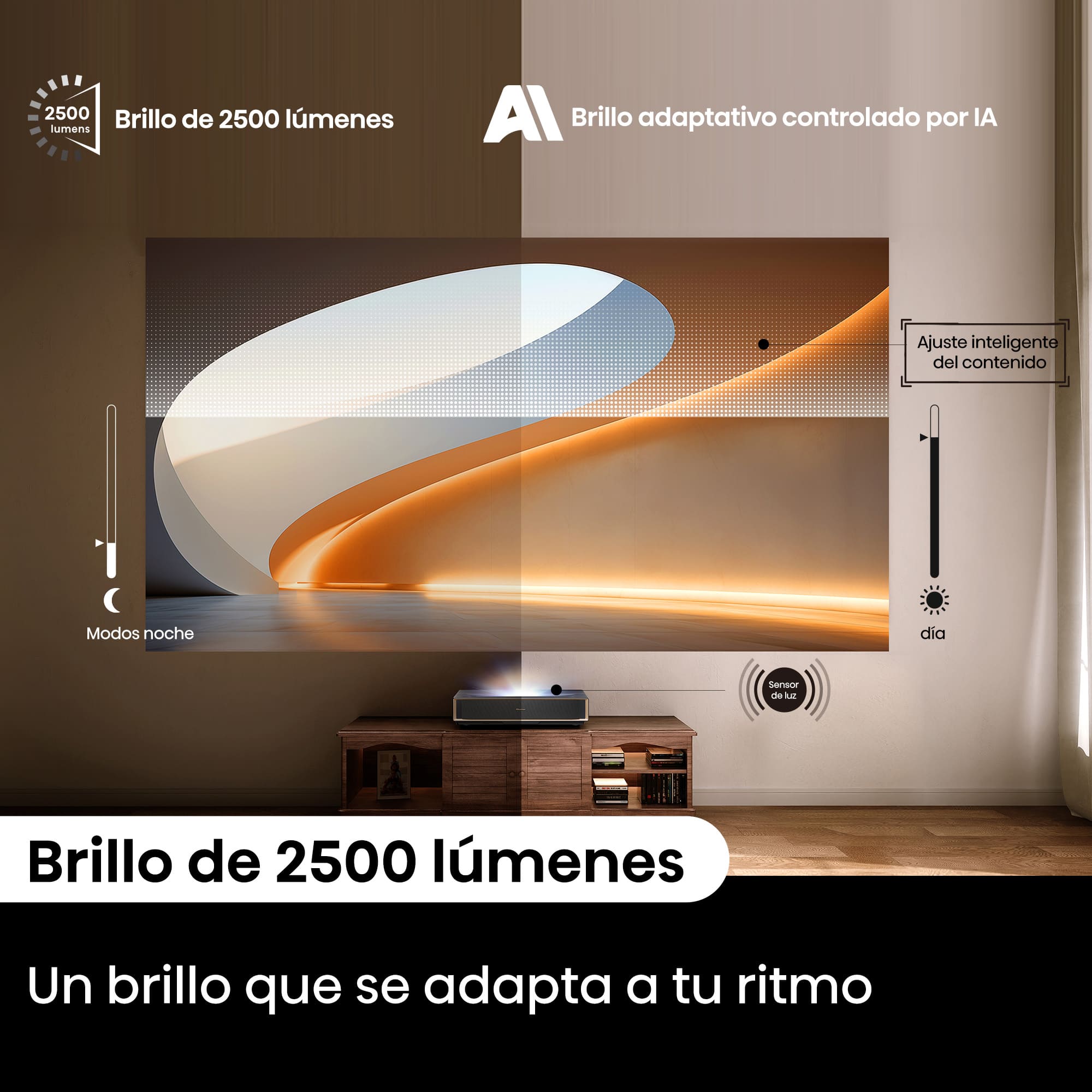 Hisense - Hisense PT1 – Proyector Láser Tricroma UHD 4K Smart TV de Tiro Corto