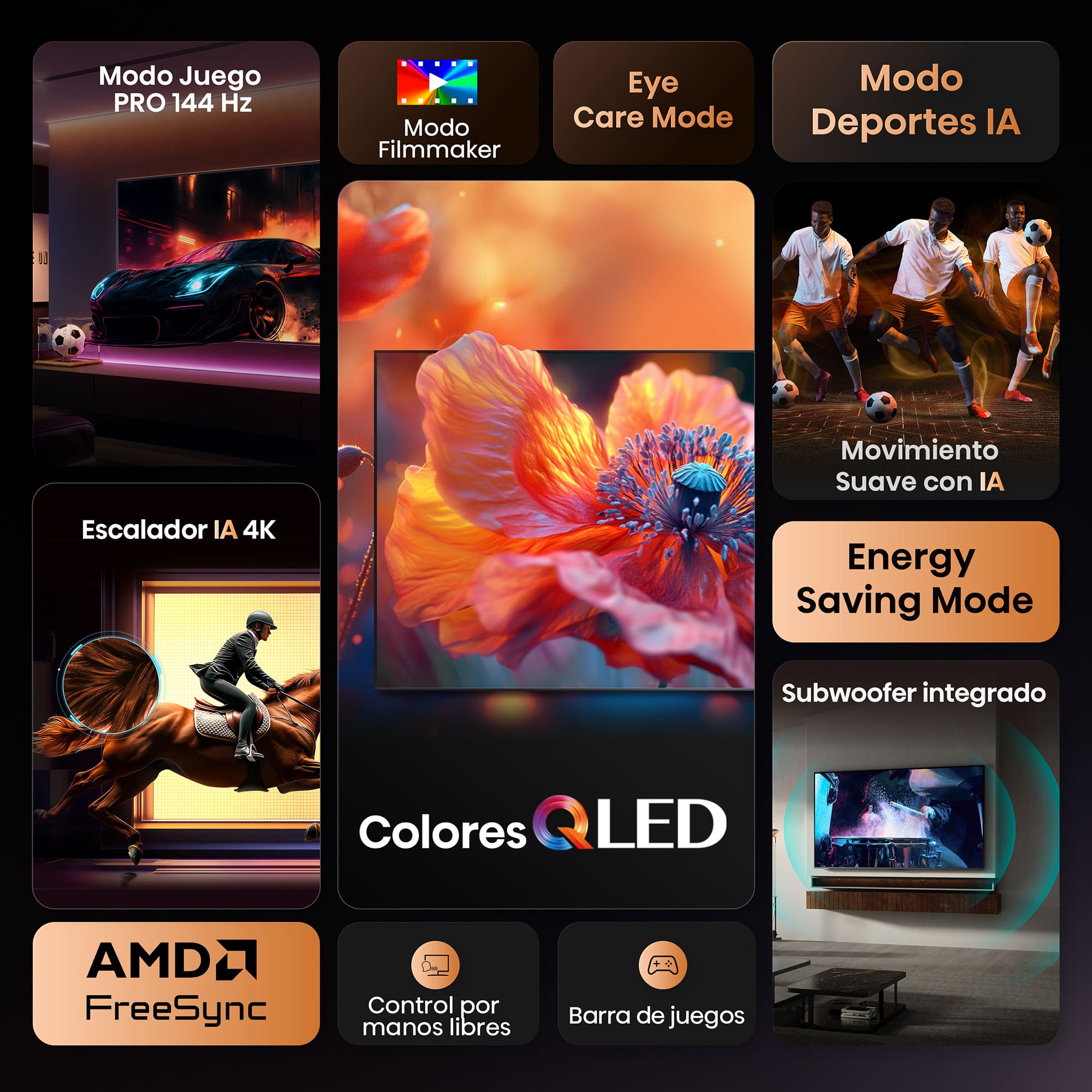 Hisense - Serie E7Q QLED TV 98E7Q Smart TV 98 pulgadas con Dolby Vision y Atmos