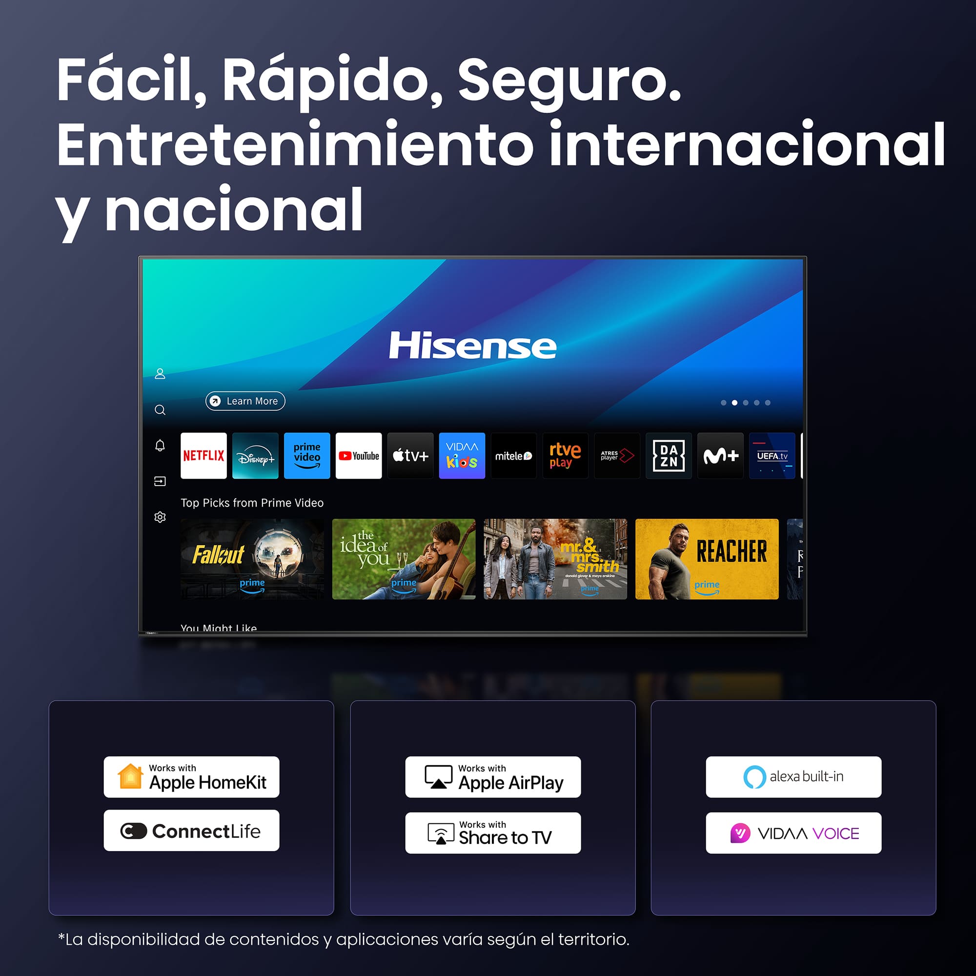 Hisense - Serie E7Q QLED TV 98E7Q Smart TV 98 pulgadas con Dolby Vision y Atmos