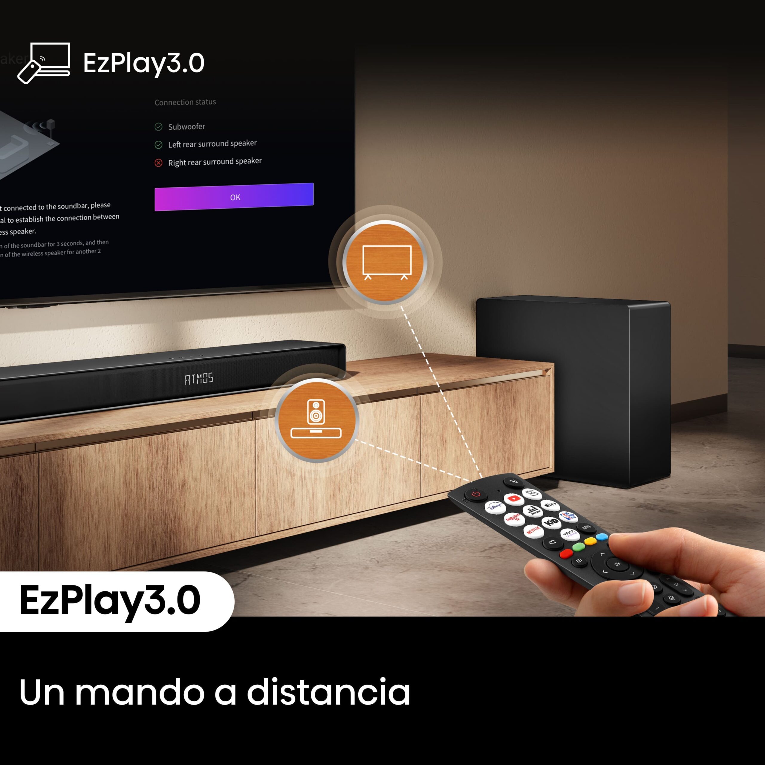 Hisense - Hisense AX5140Q – Barra de Sonido, Canales 5.1.4, 600W, 13 altavoces