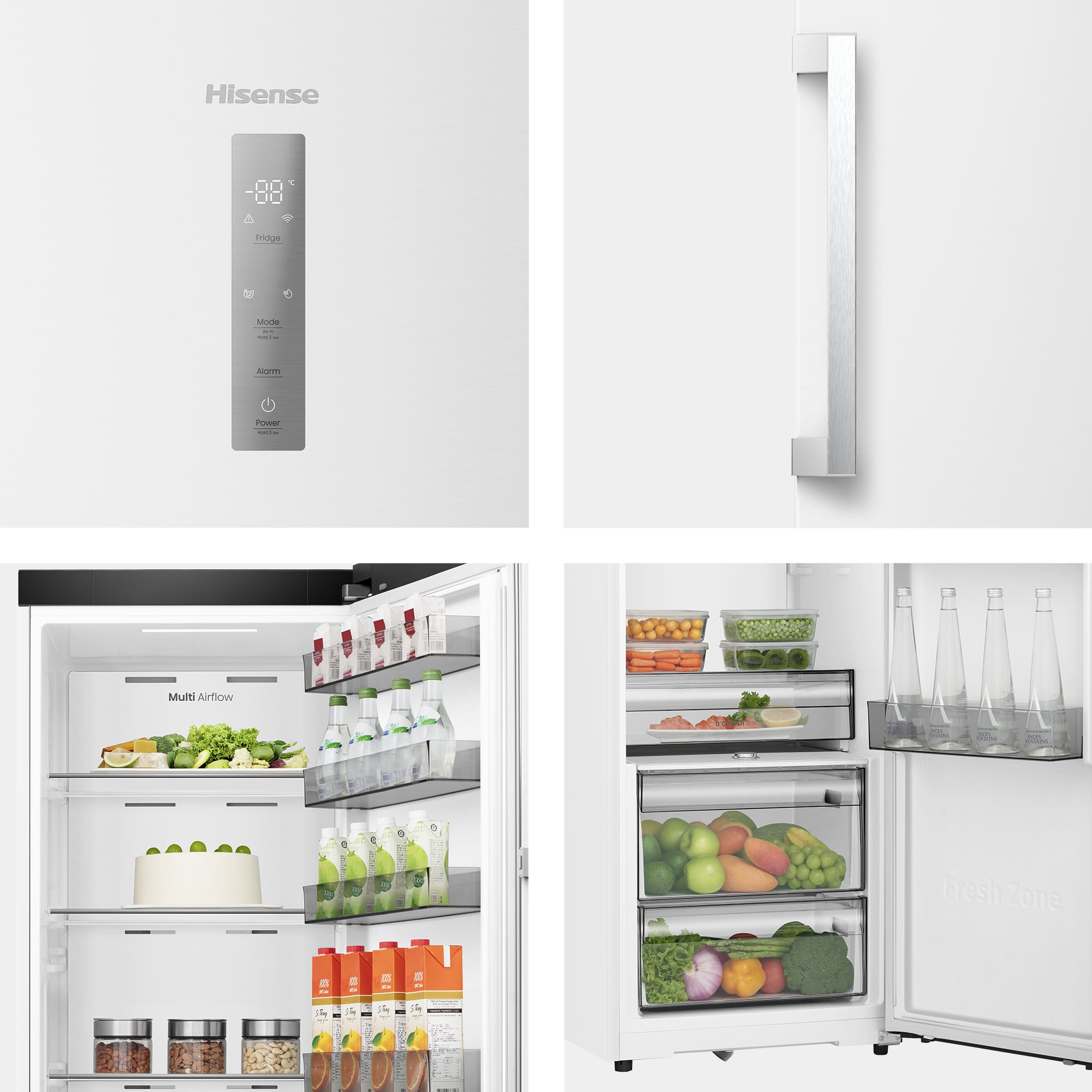 Hisense - RL3K370SEWE1 – Frigorífico 1 Puerta Kitchen Fit de Libre Instalación, Clase E, Capacidad 372L, Color Blanco