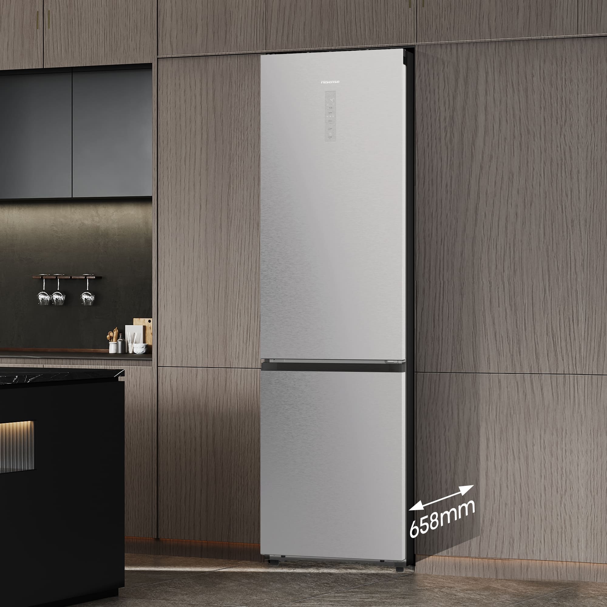 Hisense - RB5P410SACA – Combi 2 Puertas De Libre Instalación, Clase A, Capacidad 413L, Color Inox