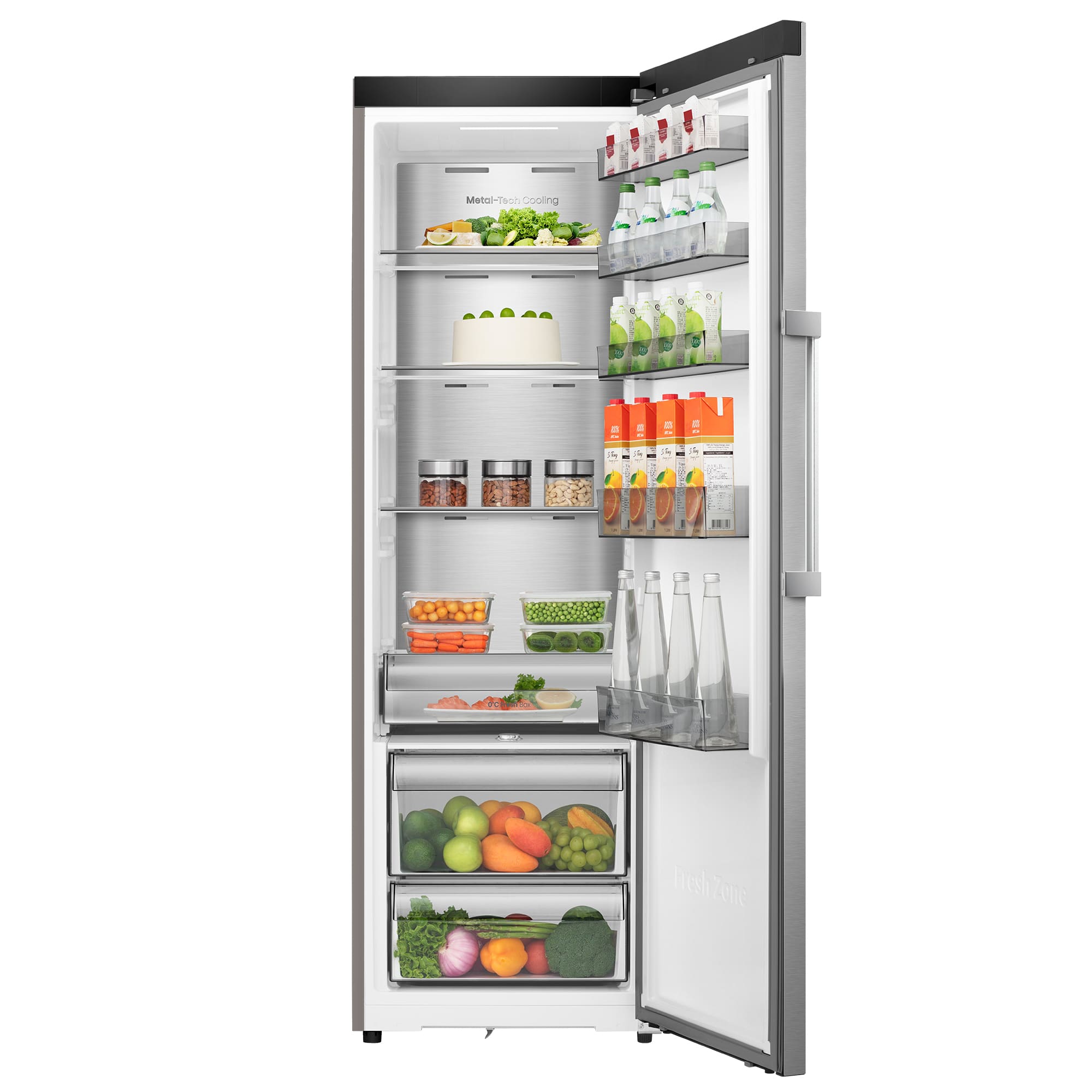 Hisense - RL3K370SAIE1 – Frigorífico 1 Puerta Kitchen Fit de Libre Instalación, Clase E, Capacidad 372L, Color Inox