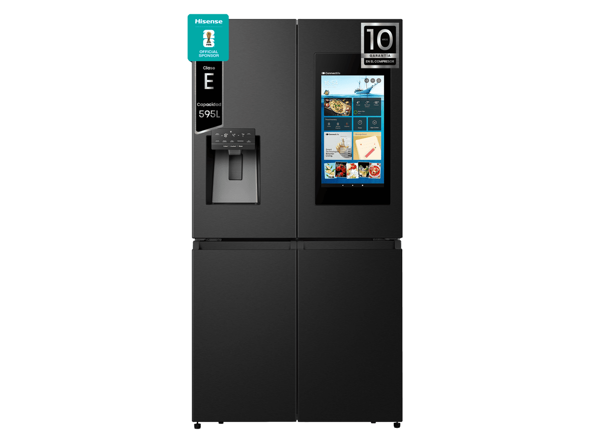 RQ760N4IFE - Frigorífico Americano 4 Puertas Inteligente, Clase E, 577L, Negro