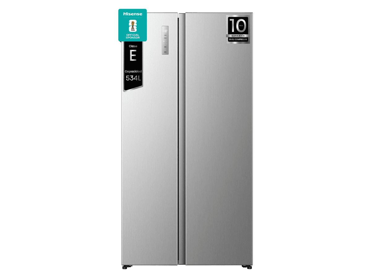 Hisense - RS3P538NAIE – Americano Side By Side Kitchen Fit de Libre Instalación, Clase E, Capacidad 527L, Color Inox, , 