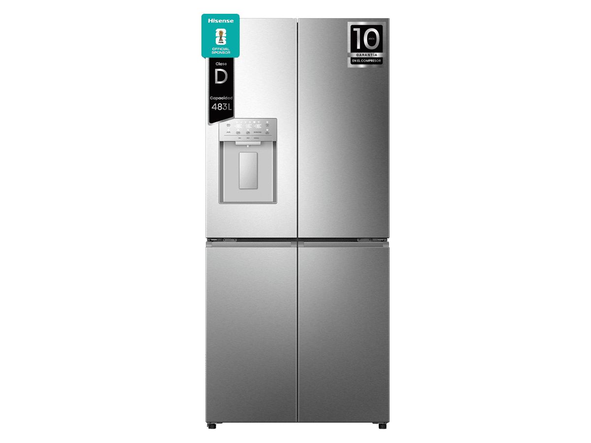 RQ5P470SYID - Frigorífico Americano 4 Puertas, Clase D, Capacidad 483L, Color Inox