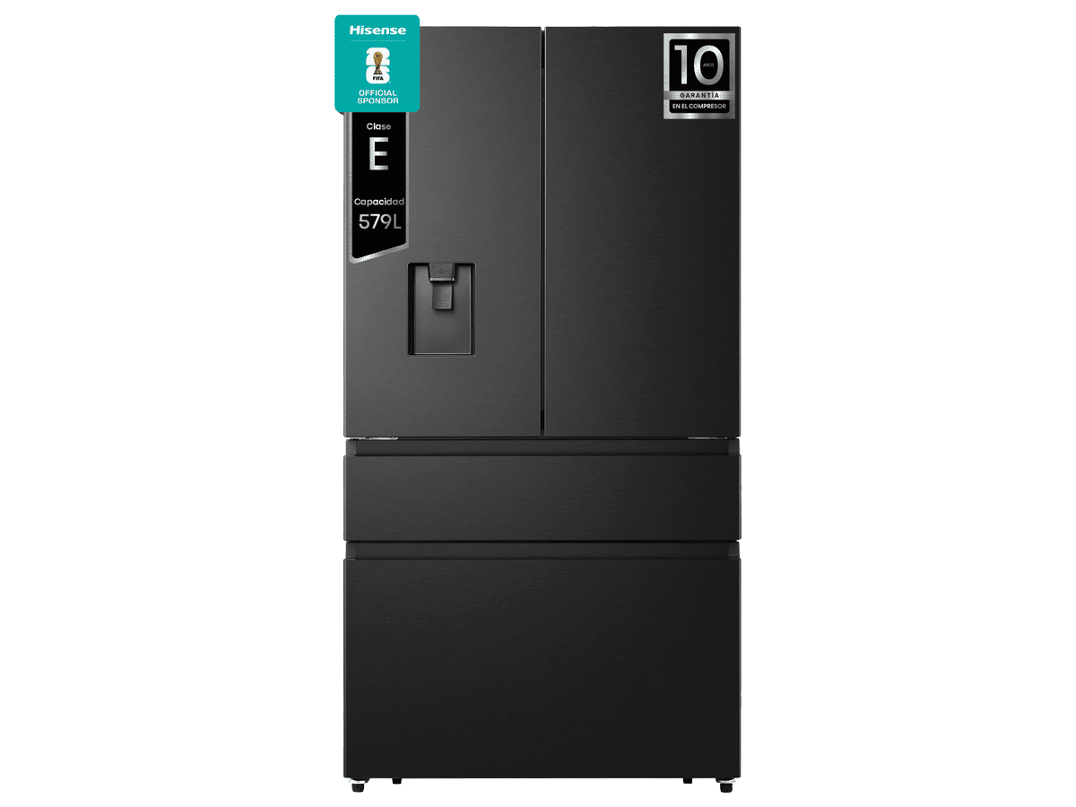 Hisense - RF749N4SWFE – Frigorífico Americano Cajón Frances De Libre Instalación, Clase E, Capacidad 579L, Color Negro, , 