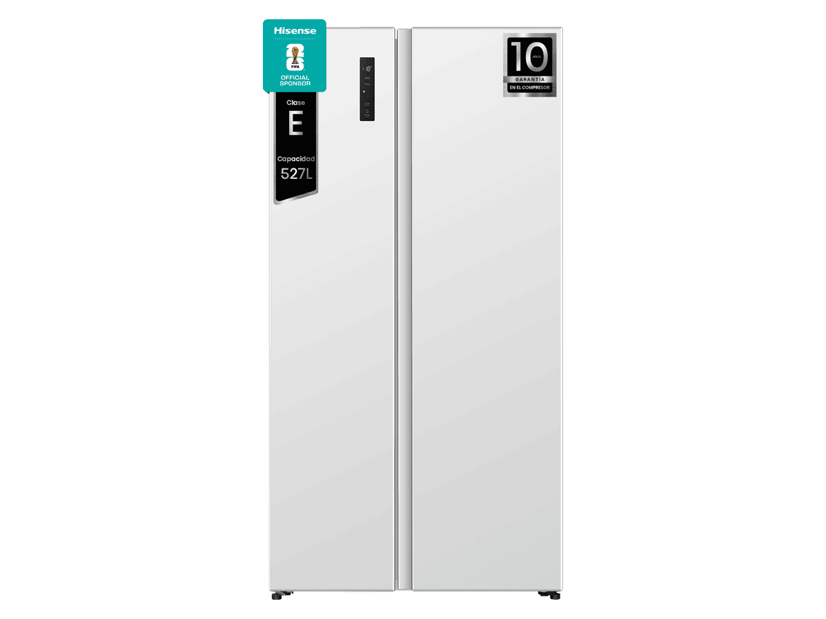 RS3P538NEWE - Americano Side By Side Kitchen Fit de Libre Instalación, Clase E, Capacidad 527L, Color Blanco
