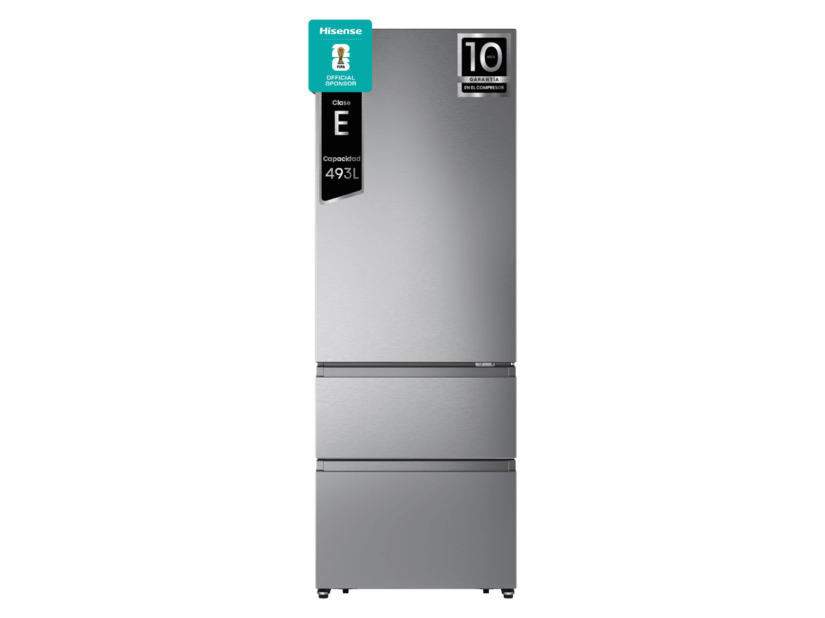 RT641N4AIE - Frigorífico Combi 3 Puertas, Clase E , 493L, Inox