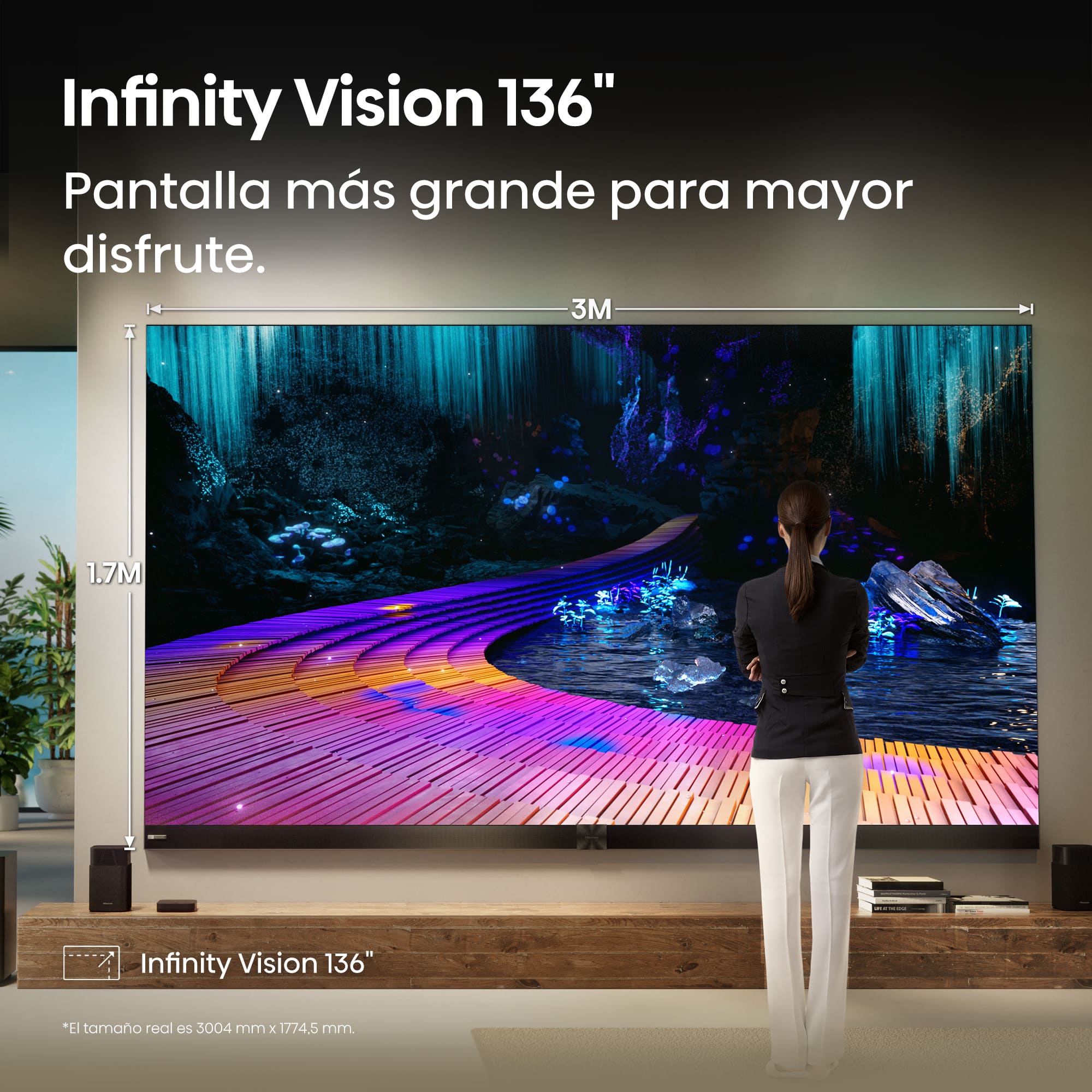 Hisense - Serie MX MicroLED TV 136MX, Tecnología MicroLED, 4K 120 Hz nativos