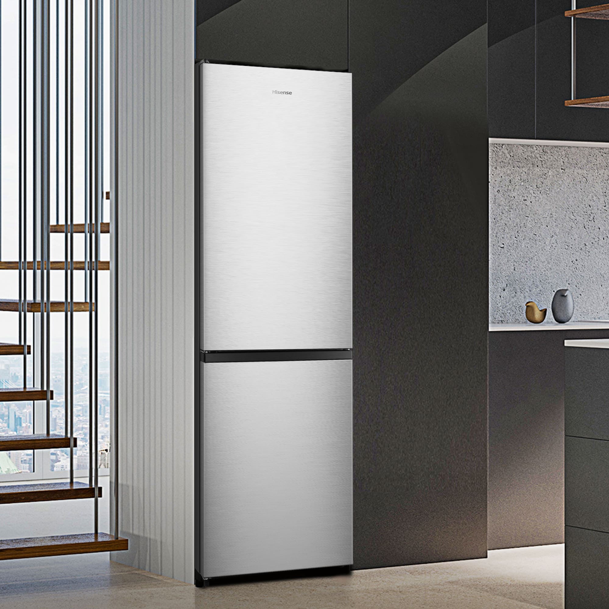 Hisense - RB3N300NECA – Combi 2 Puertas De Libre Instalación, Clase A, Capacidad 304L, Color Inox