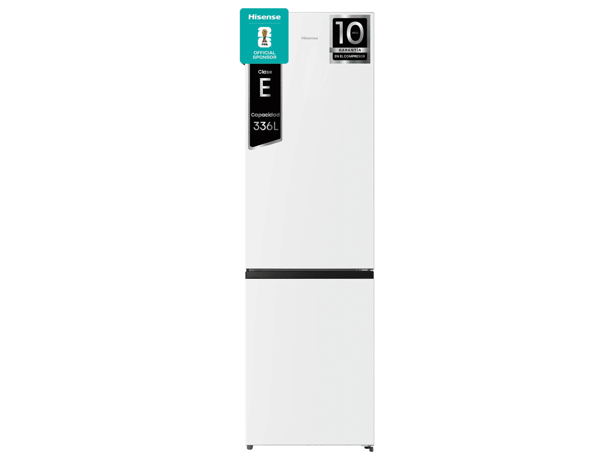 Hisense - RB440N4BWE – Frigorífico Combi 2 Puertas, Clase E , 336L, Blanco, , 