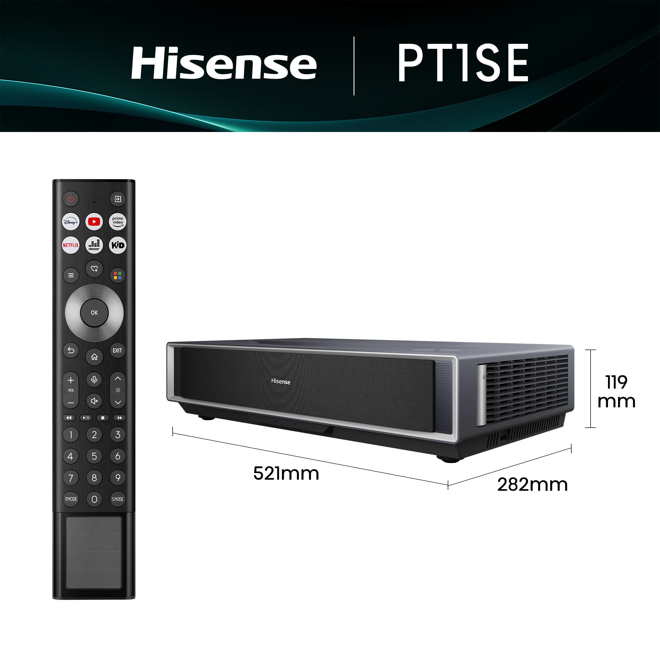 Hisense - Hisense PT1SE – Proyector Laser Tricroma UHD 4K Smart TV de Tiro Ultracorto