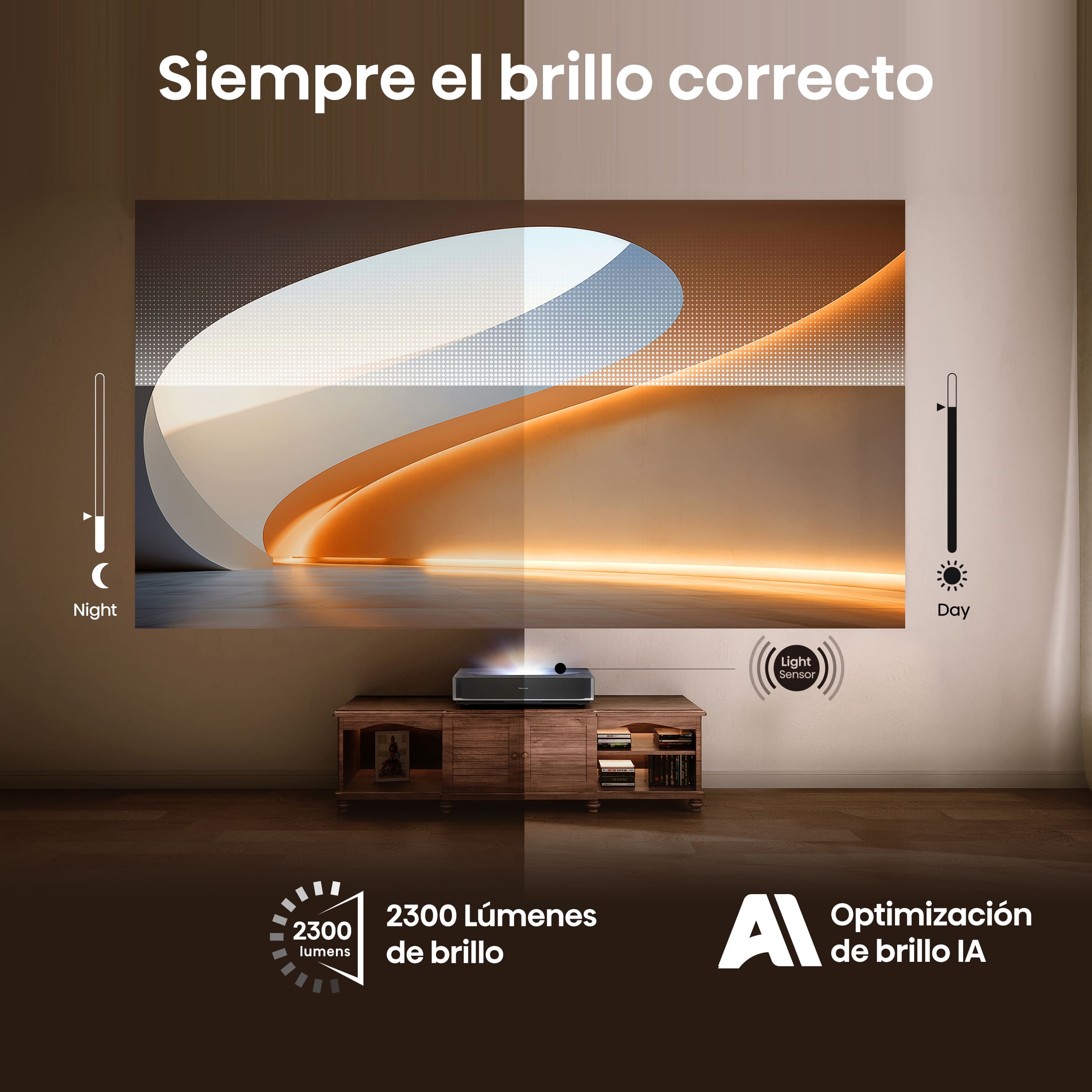 Hisense - Hisense PT1SE – Proyector Laser Tricroma UHD 4K Smart TV de Tiro Ultracorto