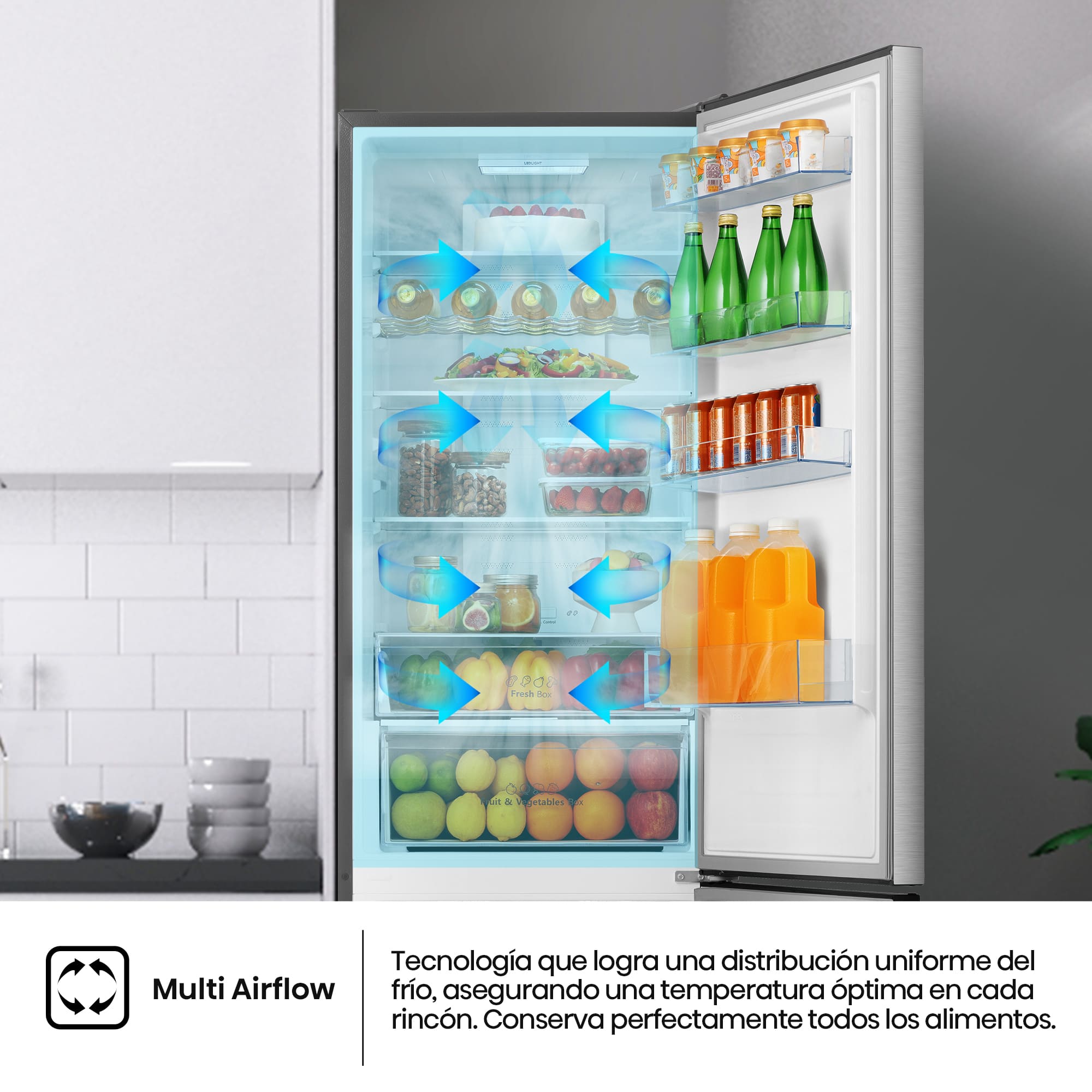 Hisense - MC60331ID – Frigorífico Combi 2 Puertas De Libre Instalación, Clase D , Capacidad 336L, Color Inox