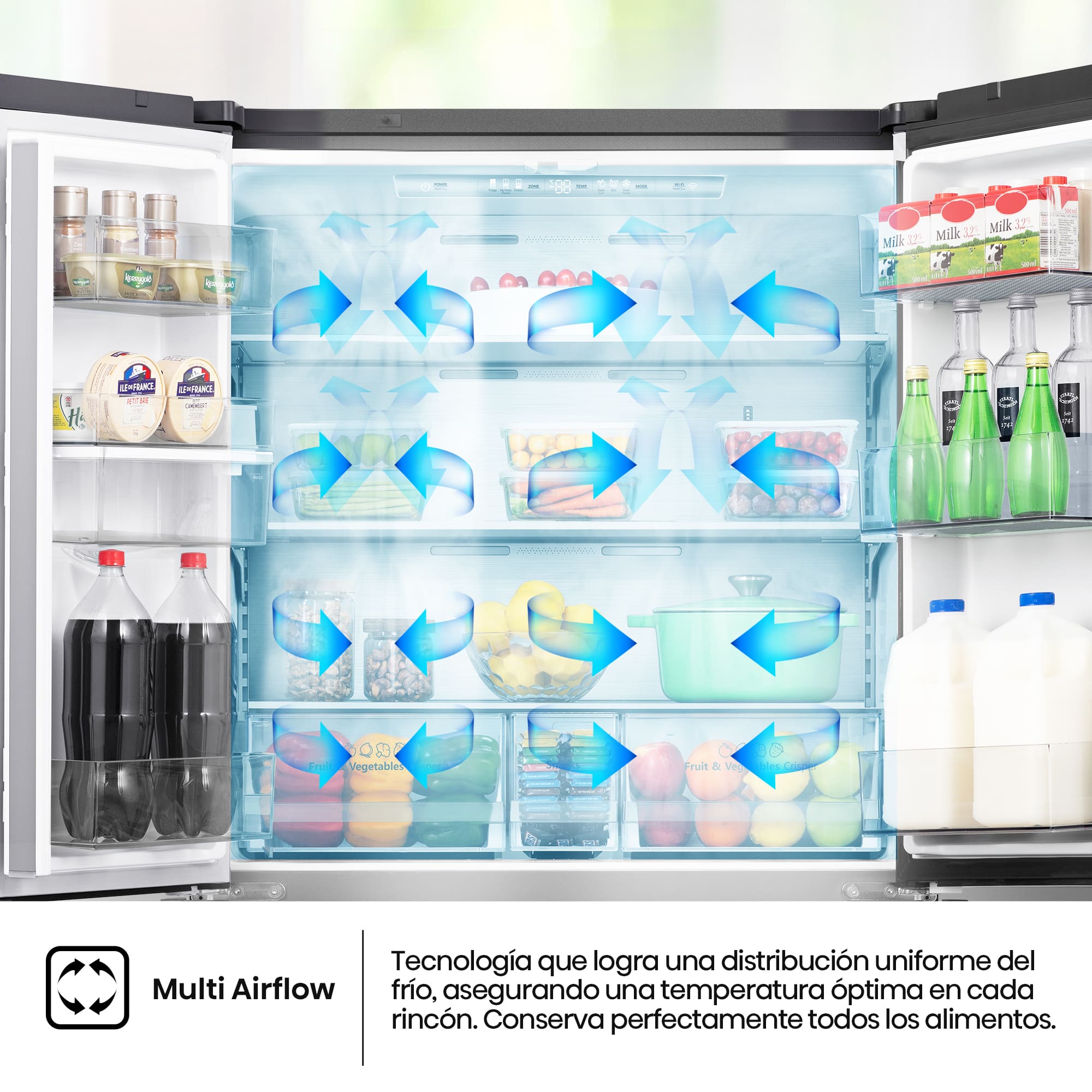 Hisense - RF749N4SWFE – Frigorífico Americano Cajón Frances De Libre Instalación, Clase E, Capacidad 579L, Color Inox