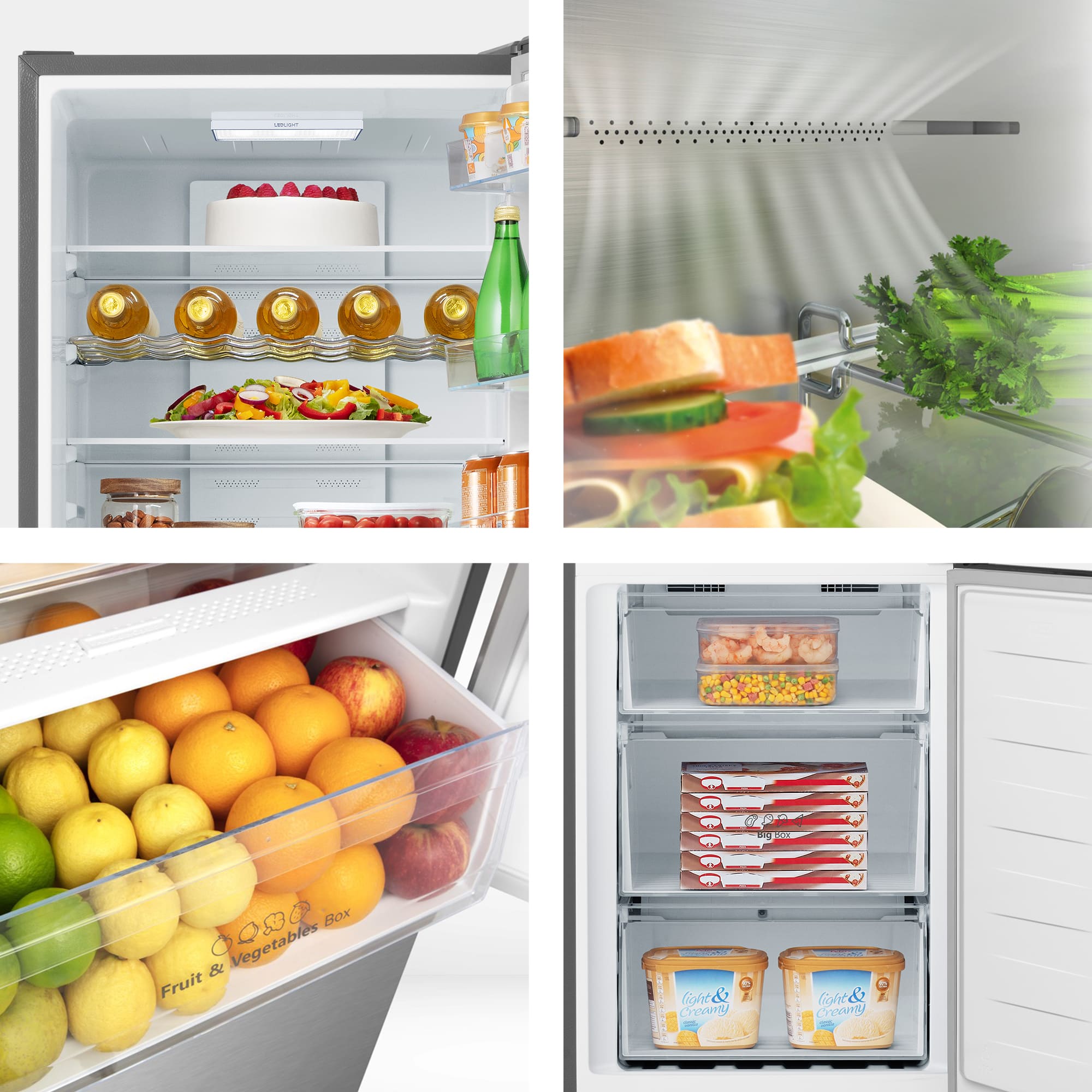 Hisense - MC60331ID – Frigorífico Combi 2 Puertas De Libre Instalación, Clase D , Capacidad 336L, Color Inox