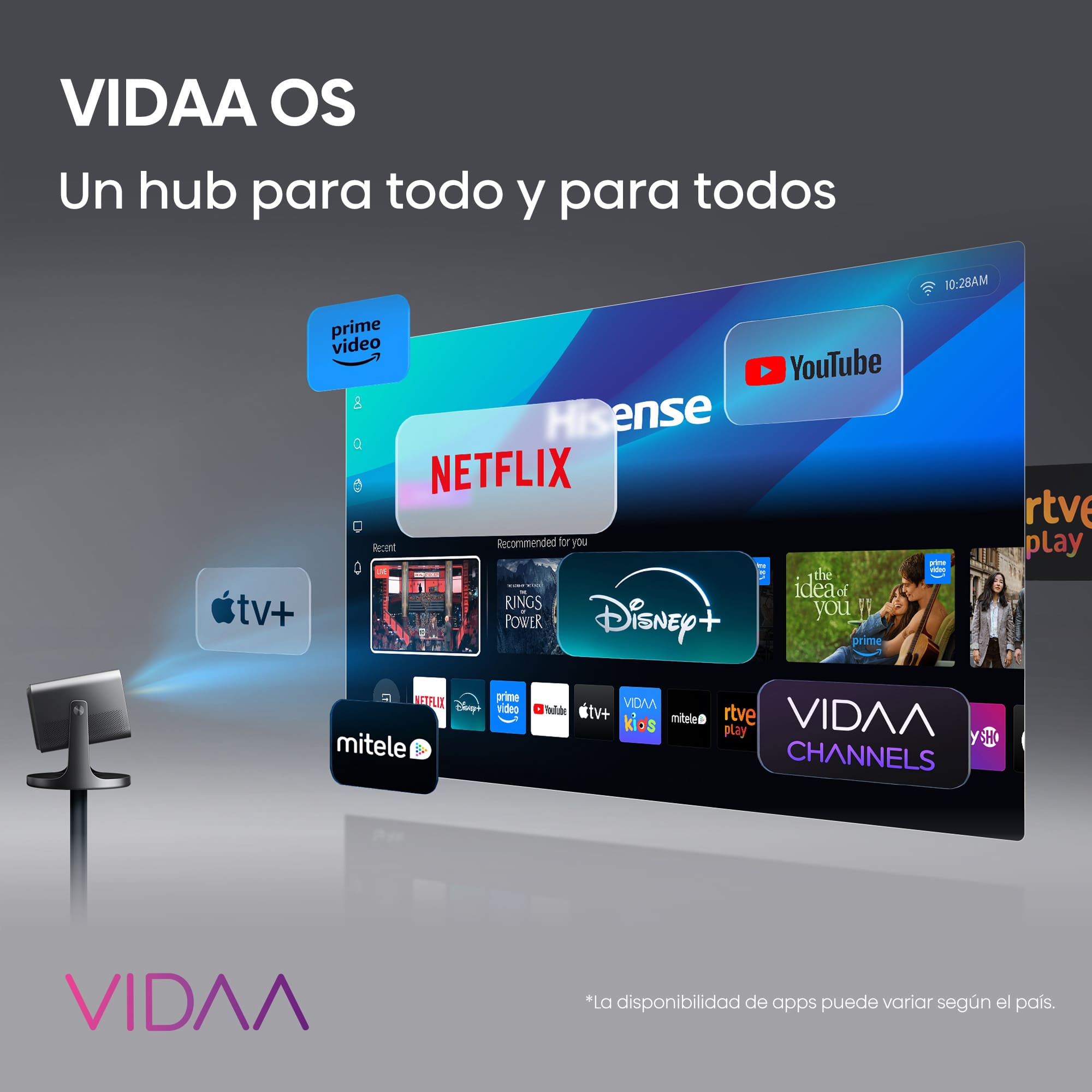 Hisense - Hisense C3 – Proyector Láser TriChroma UHD 4K Proyección Hasta 300″