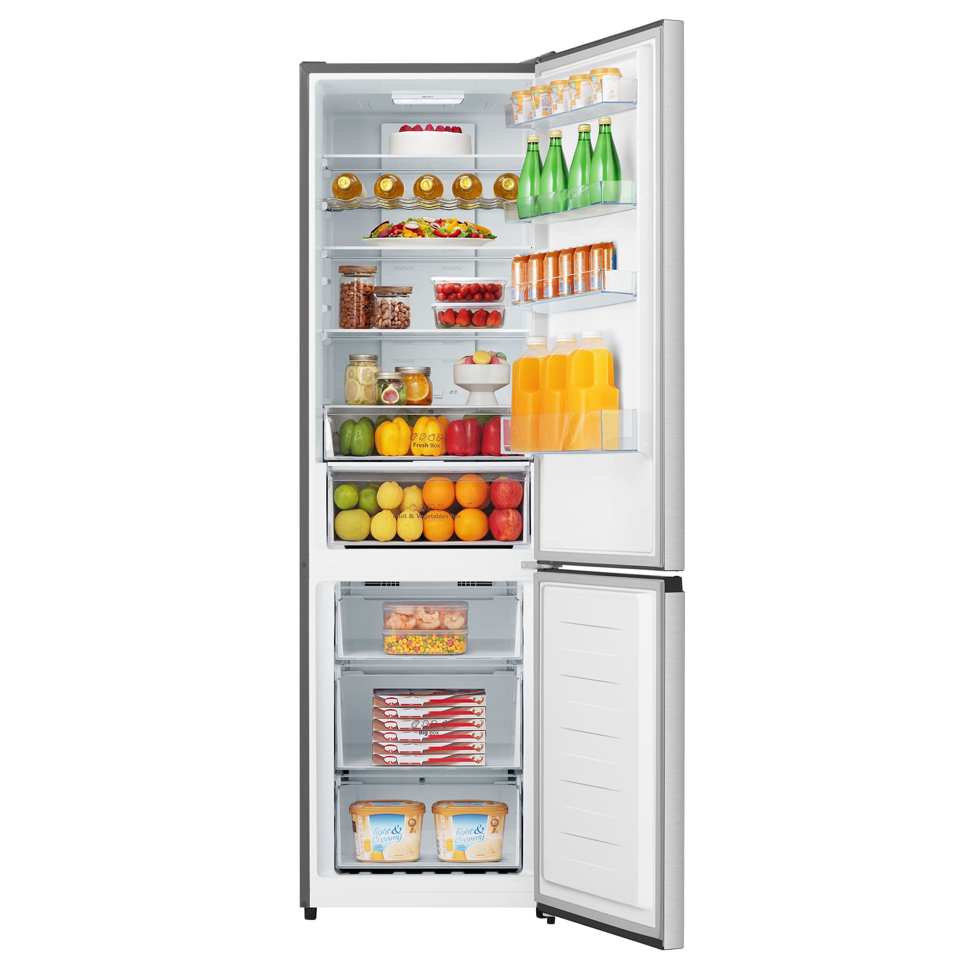 Hisense - MC60331ID – Frigorífico Combi 2 Puertas De Libre Instalación, Clase D , Capacidad 336L, Color Inox