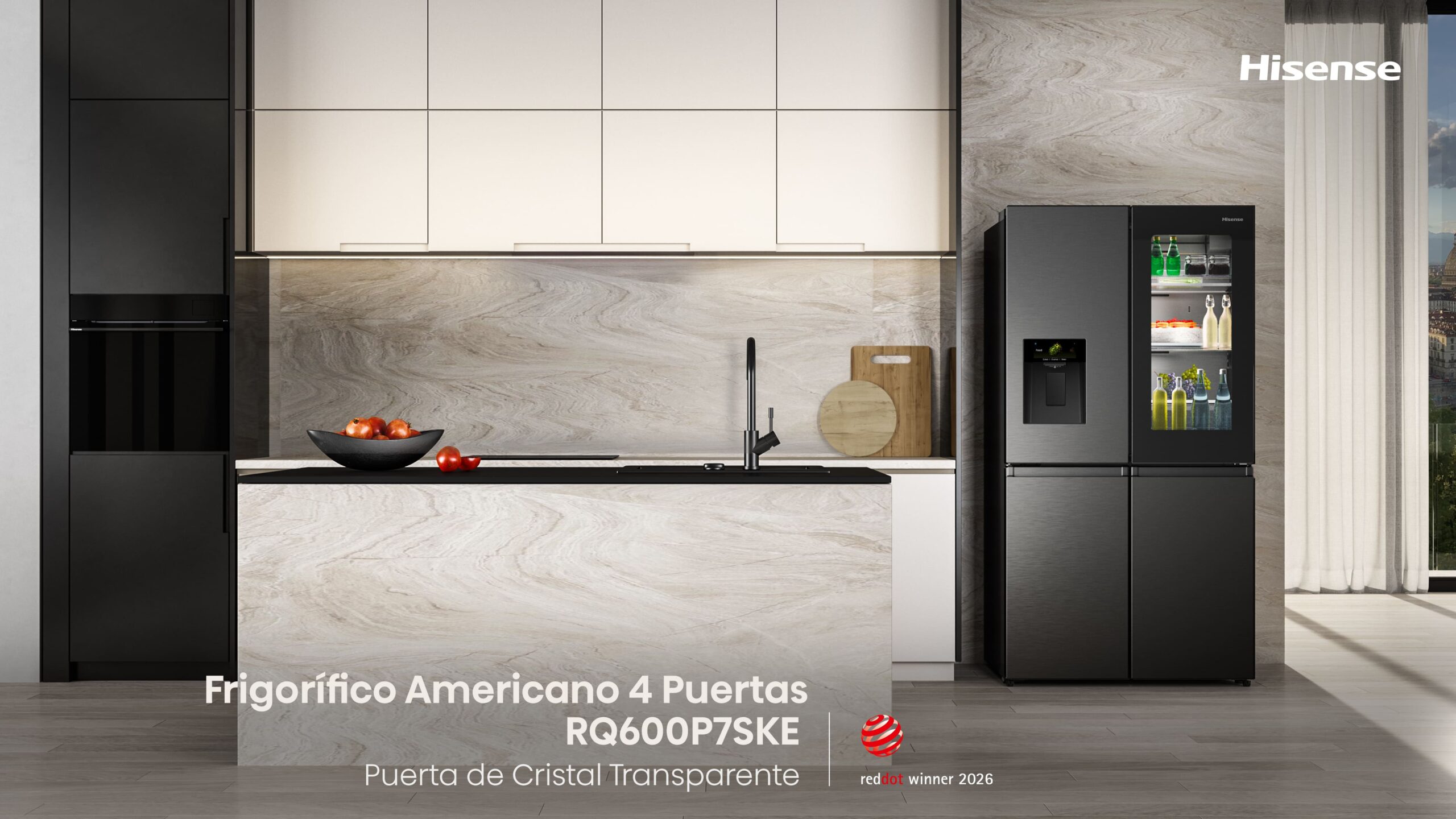 Imagen Lifestyle premio Reddot 2026 a Frigorífico Americano 4 Puertas