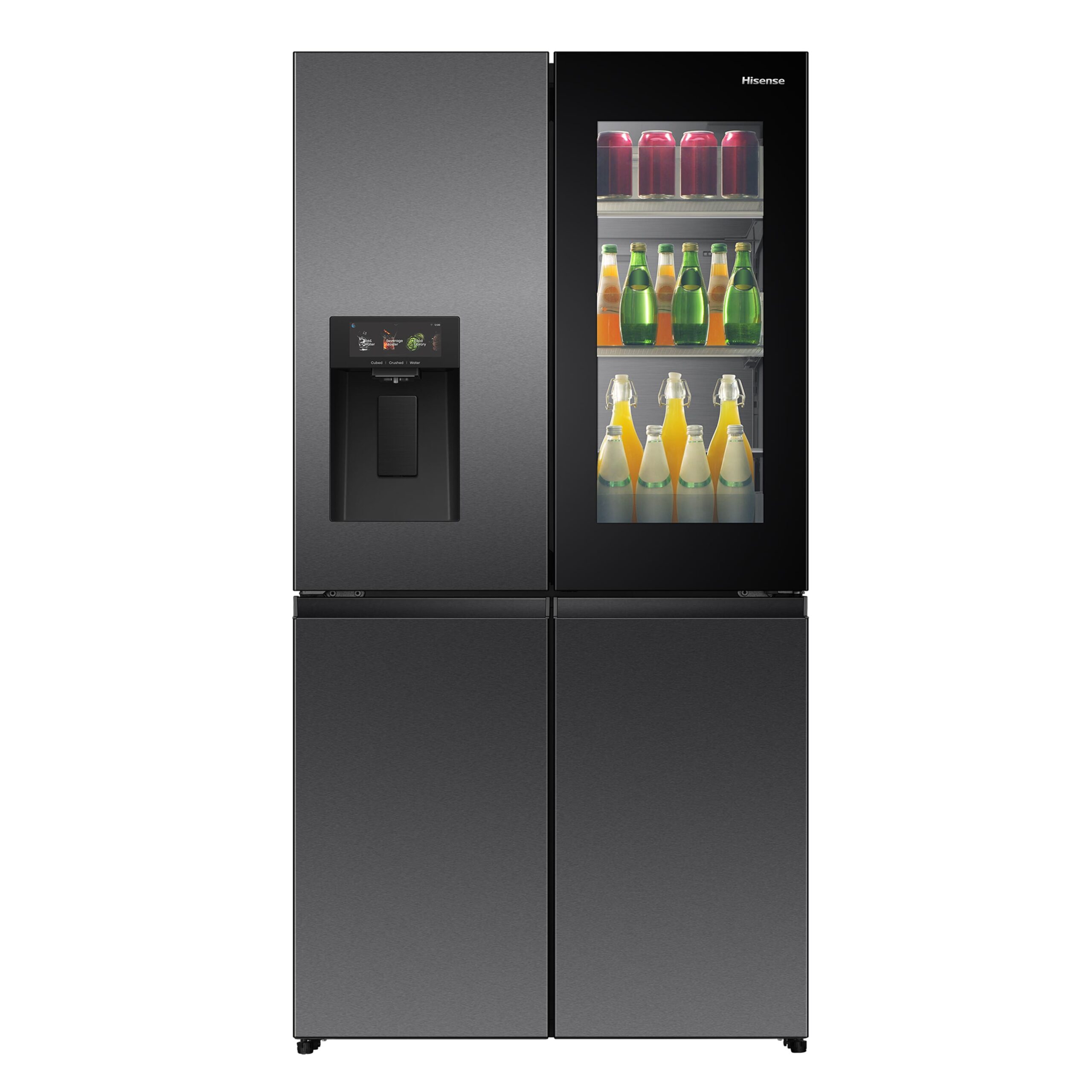 Hisense - RQ600P7SKE – Frigorífico Americano 4 Puertas De Libre Instalación, Clase E , Capacidad 511L, Color Negro