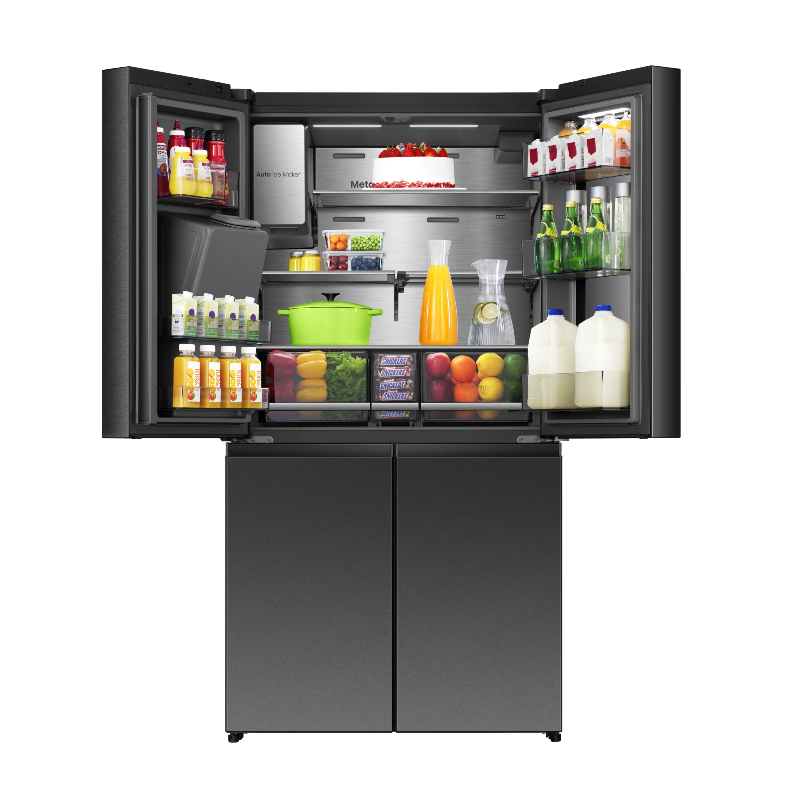 Hisense - RQ600P7SKE – Frigorífico Americano 4 Puertas De Libre Instalación, Clase E , Capacidad 511L, Color Negro